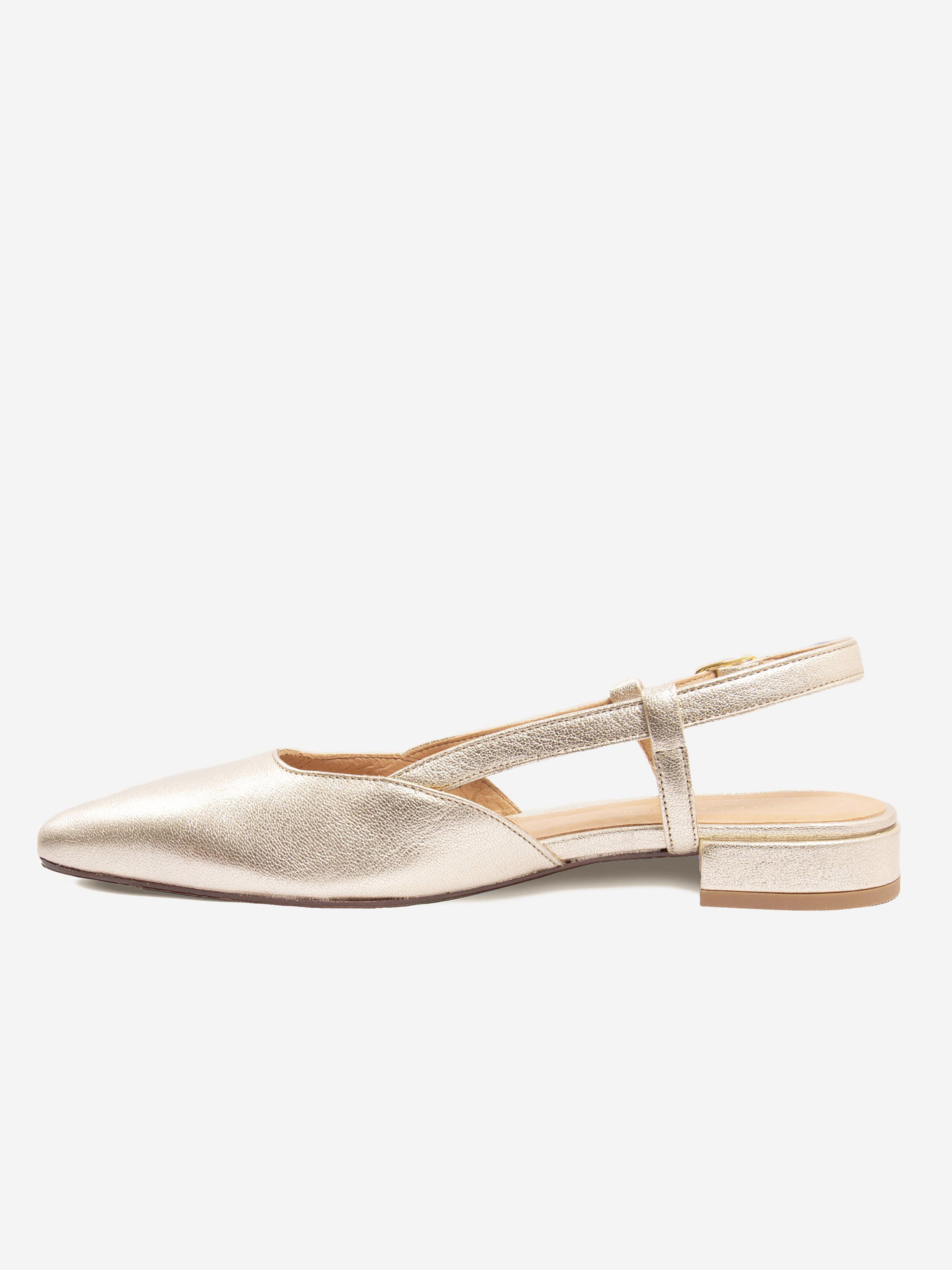 Slingback elise cuir métallisé JULES & JENN Doré