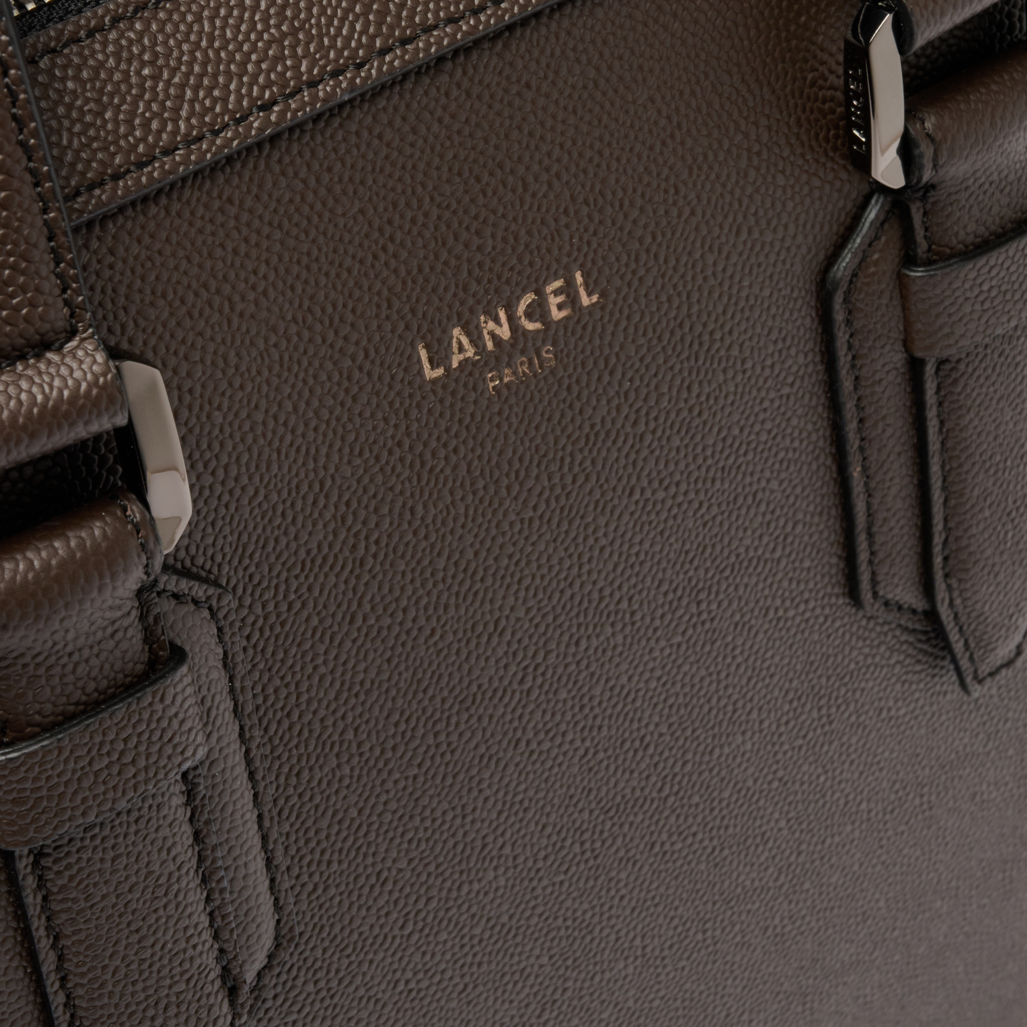 Porte-documents zippé 14" charlie de lancel en cuir LANCEL Gris