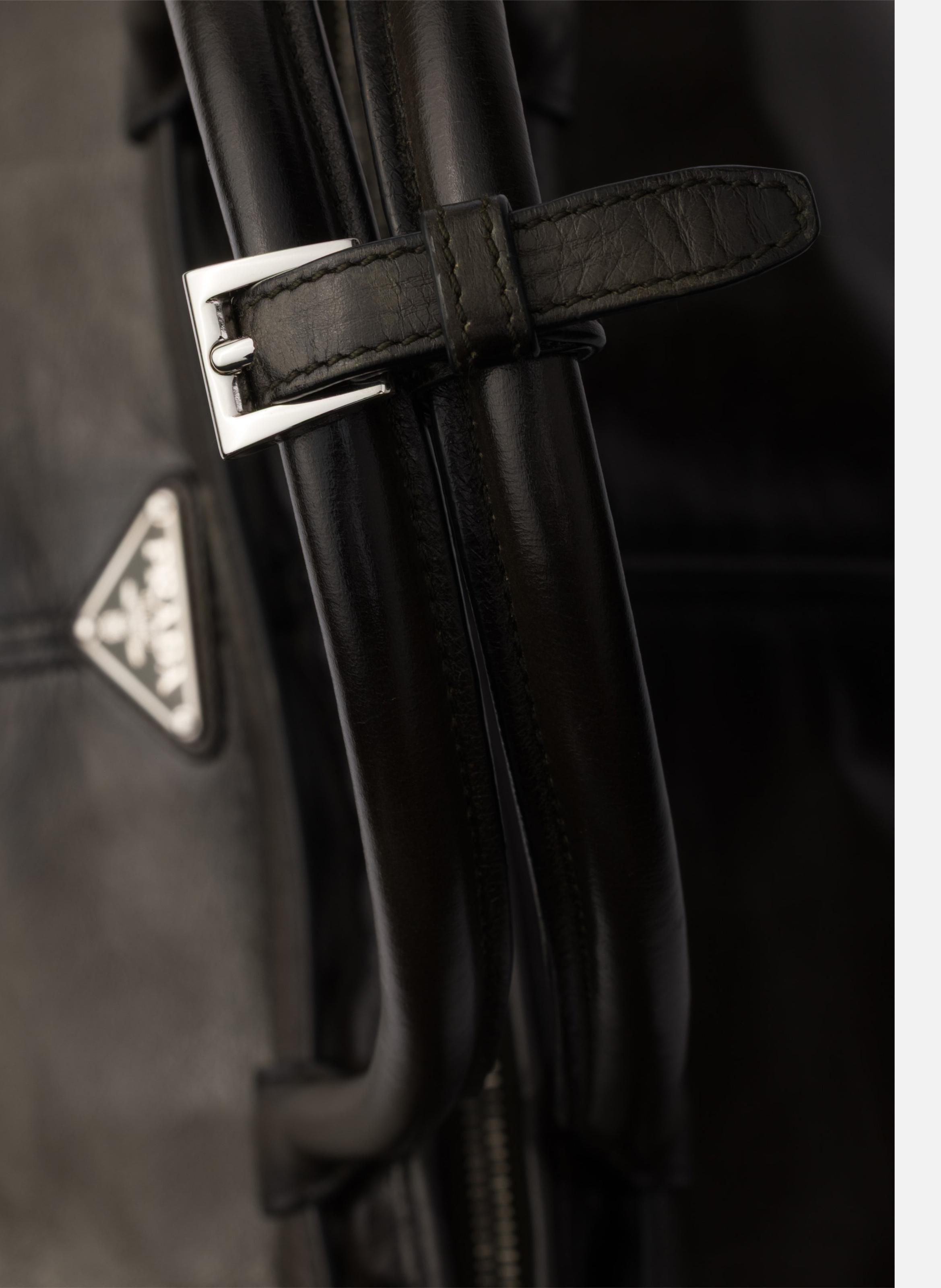 Cabas prada bonnie en cuir vieilli PRADA Vert