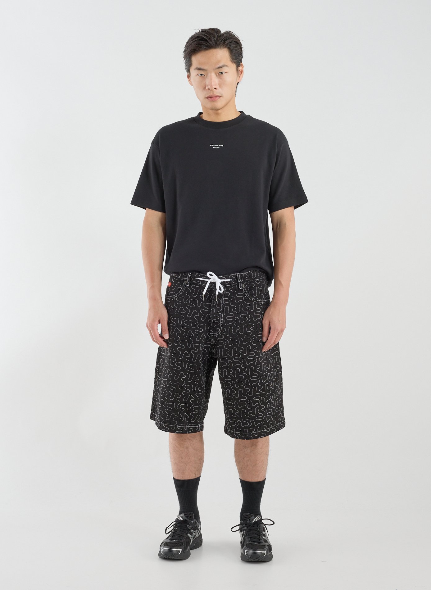 Patterned cotton shorts JACKER. Black