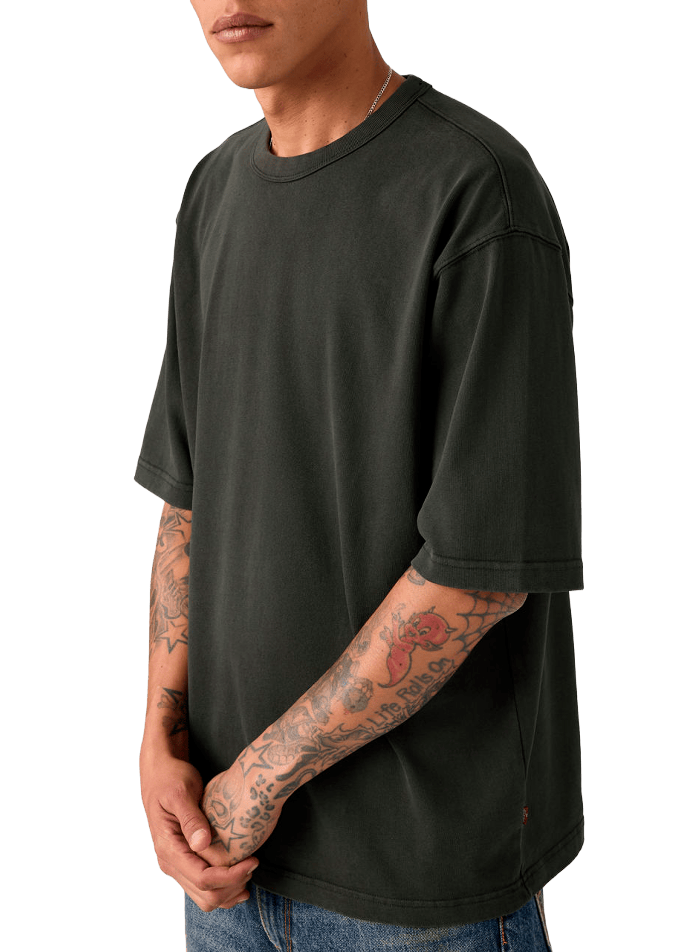 Straight short-sleeved cotton T-shirt LEVI'S Black
