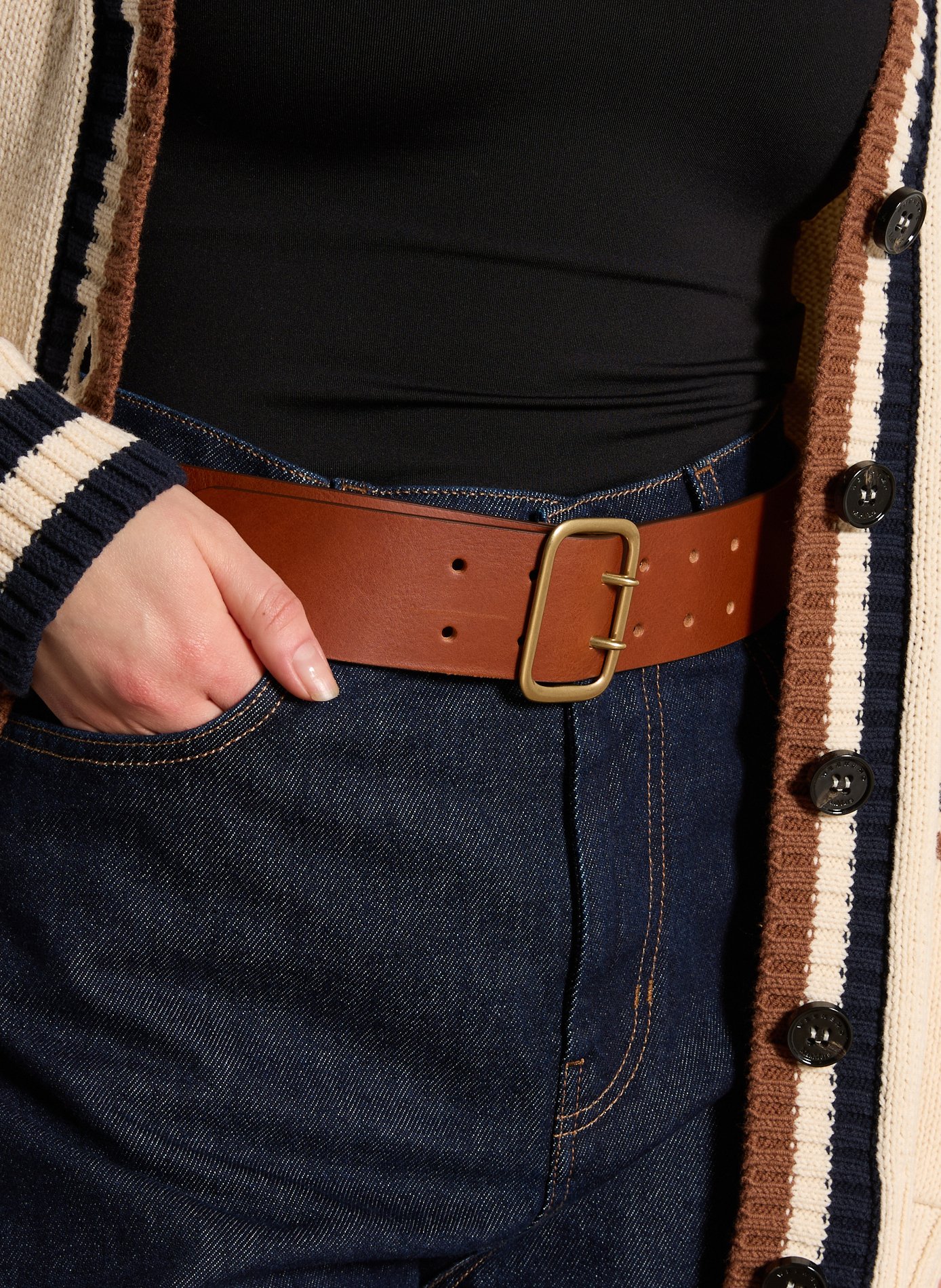 Ceinture en cuir eva MAISON 123 Beige