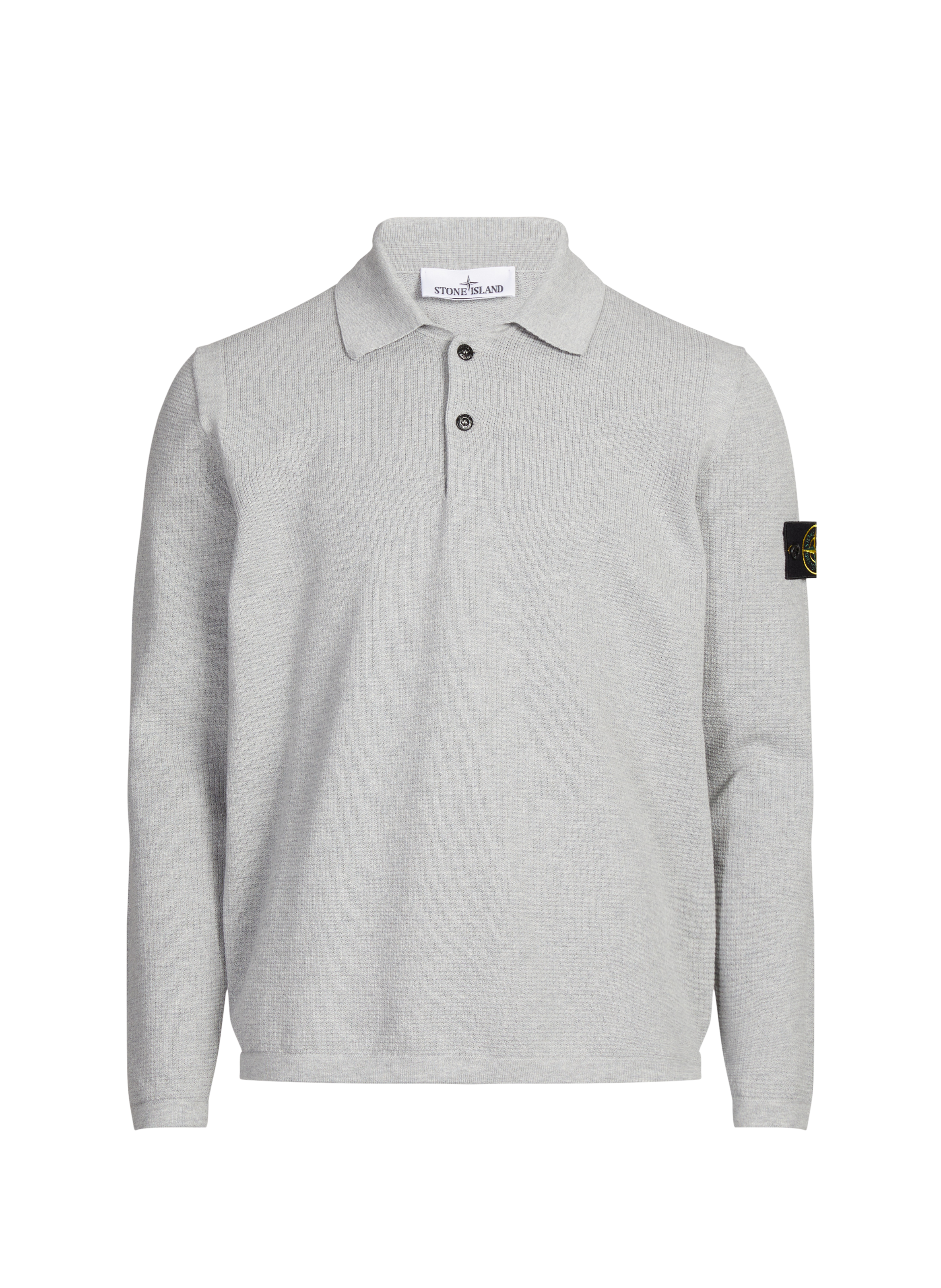 Polo manches longues en coton STONE ISLAND Gris