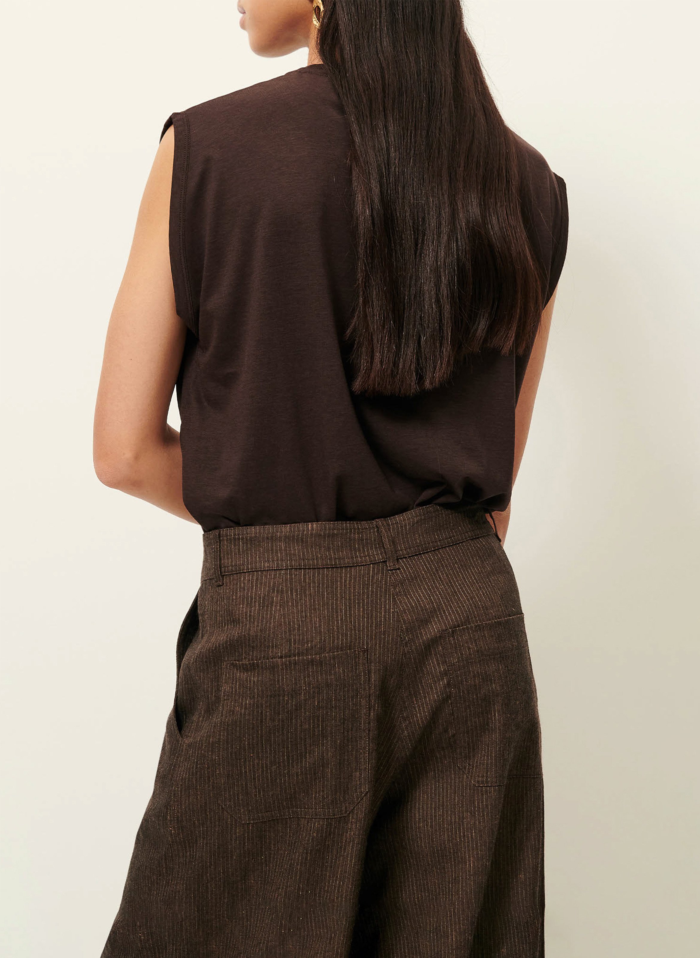 Tee-shirt ample col rond deedoo SESSUN Marron