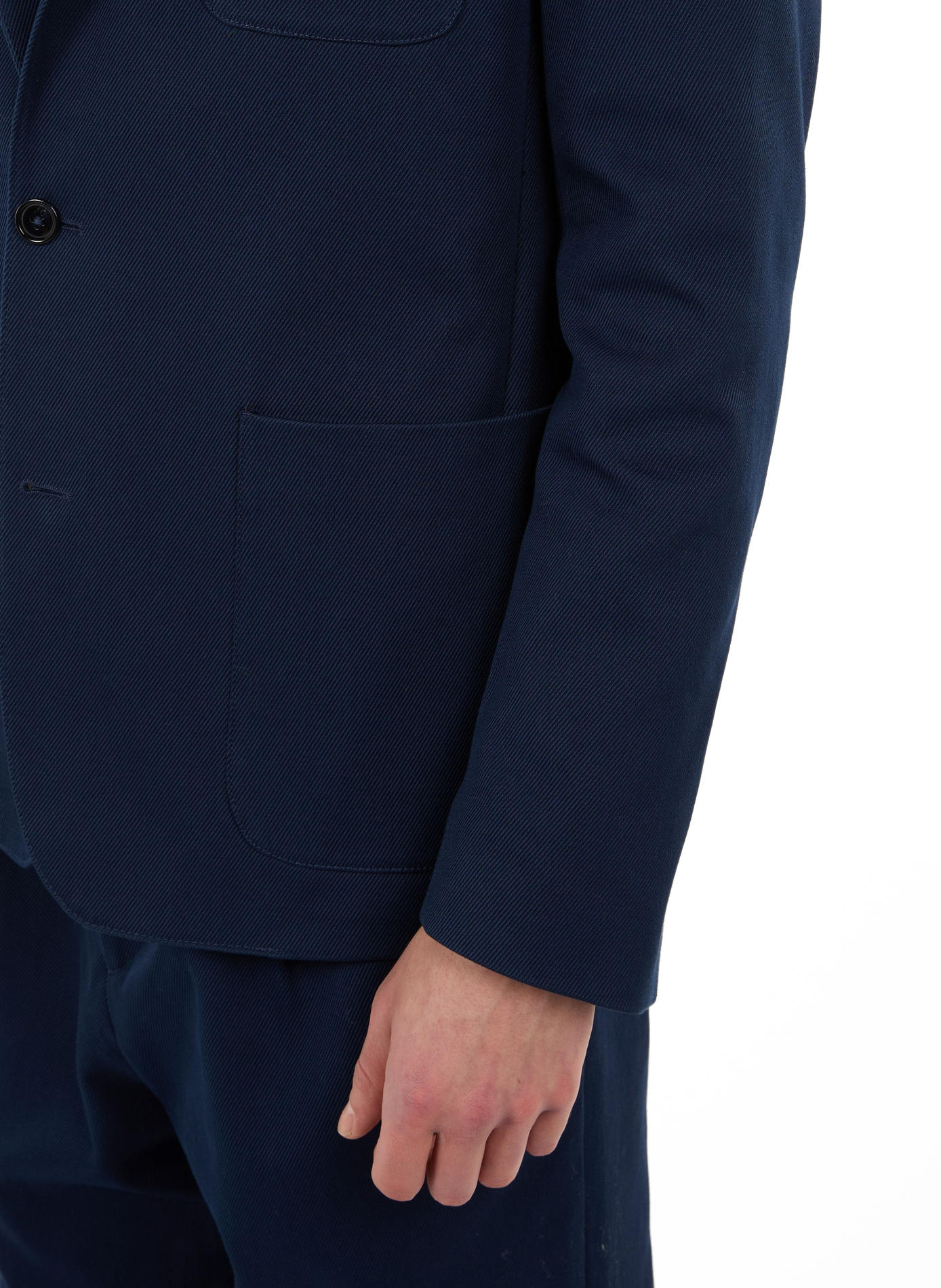 Round-neck T-shirt with velvet screen print SAISON 1865 Blue