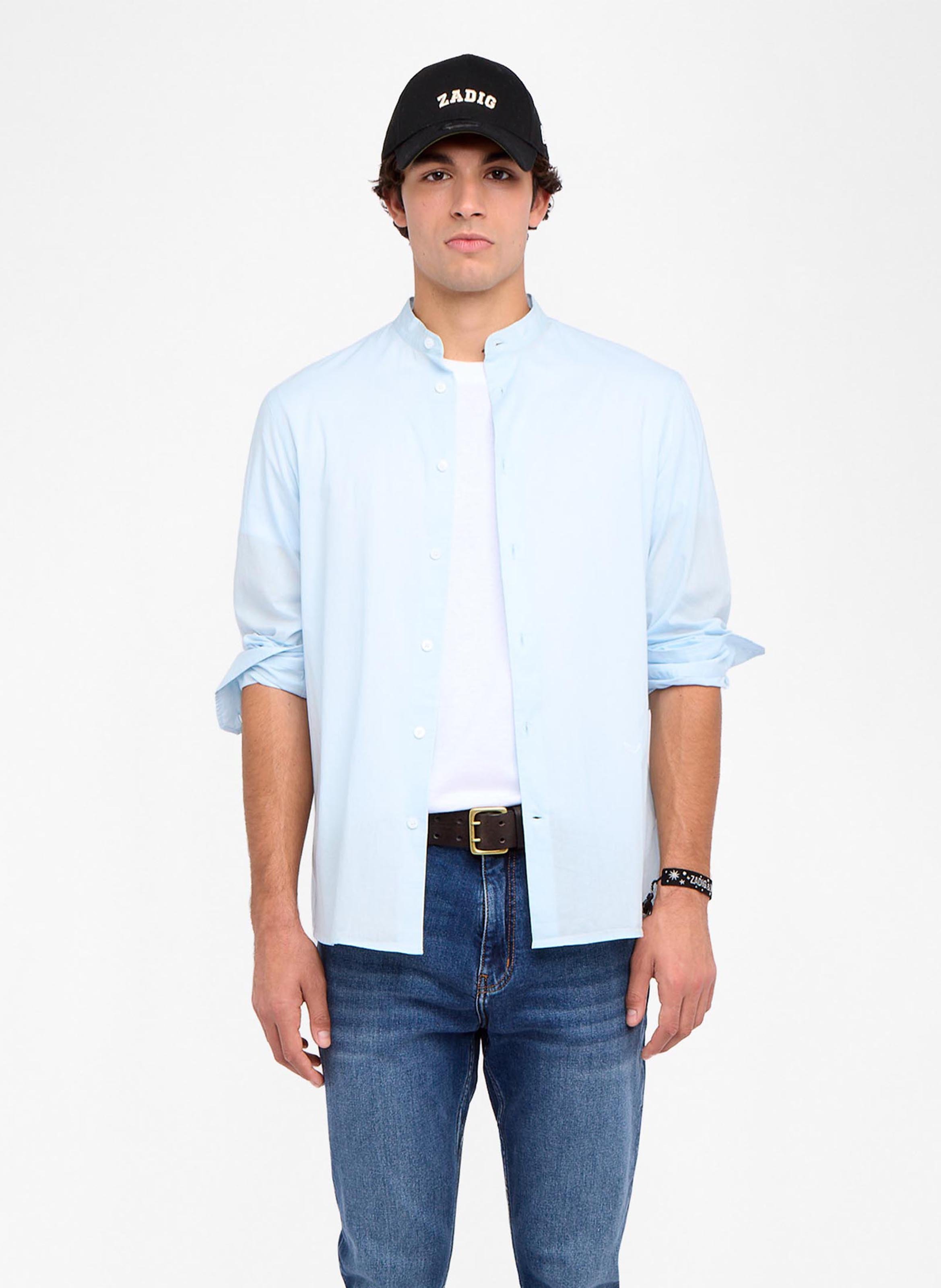 Chemise droite boutonnée unie sid ZADIG&VOLTAIRE Bleu