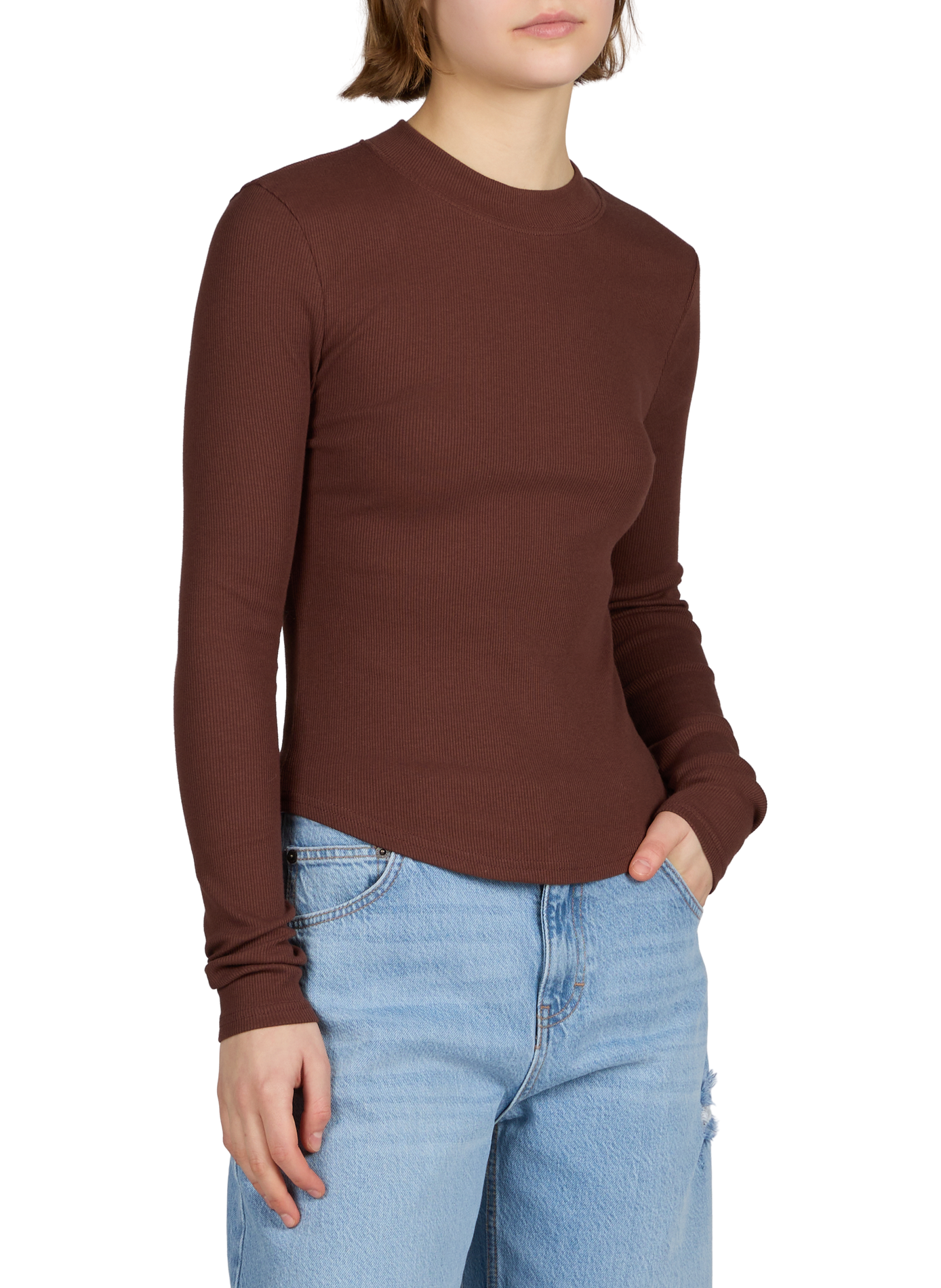 Top in cotton TOPSHOP Brown