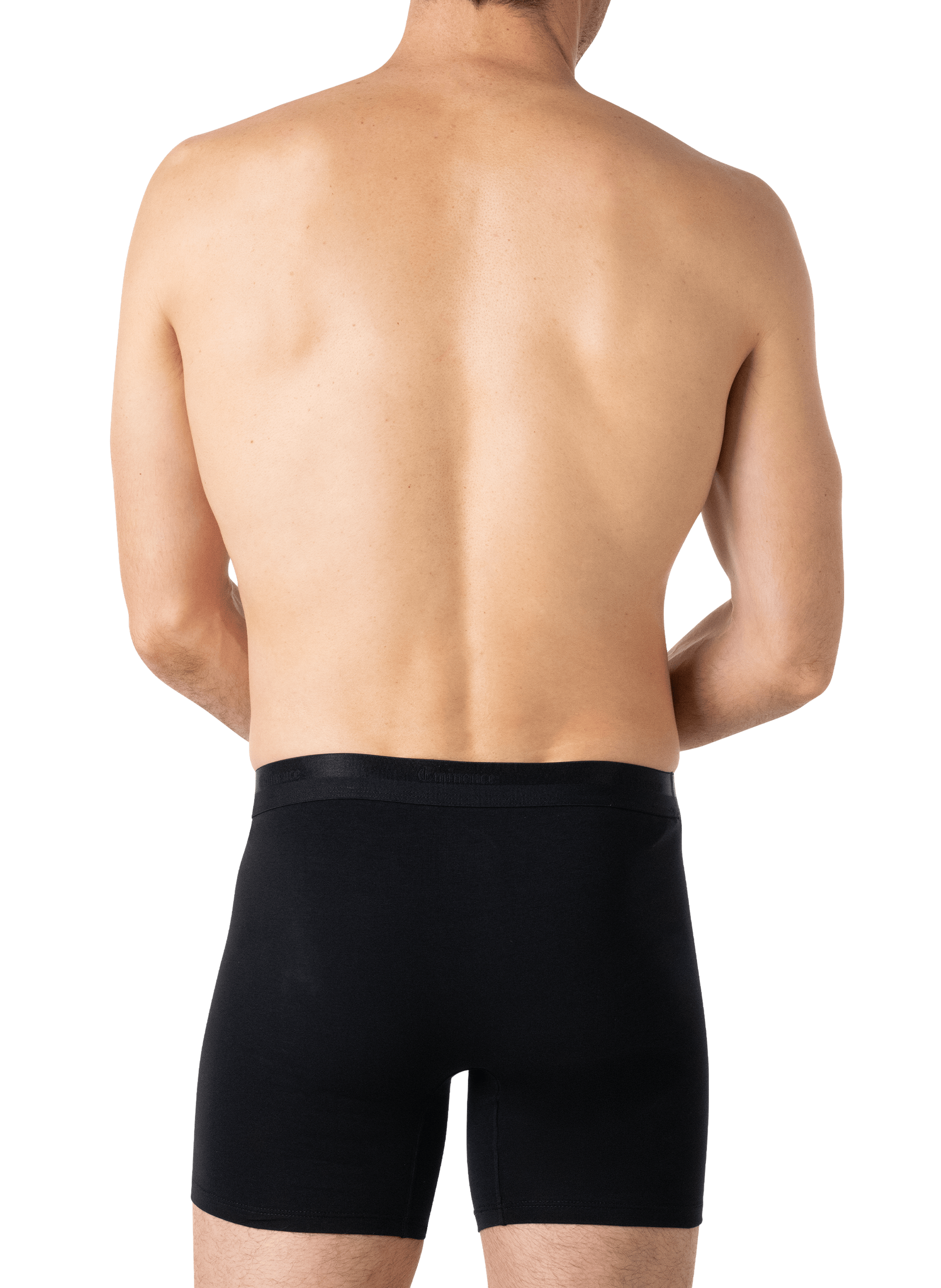 Lot de 3 boxers longs unis en coton mélangé EMINENCE Noir