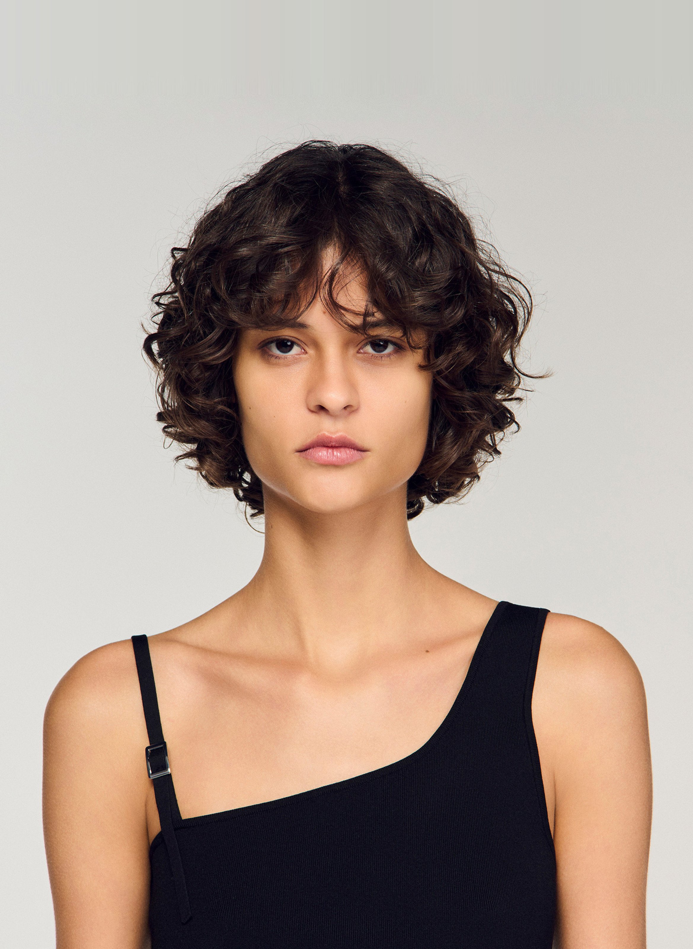 Top asymétrique SANDRO Noir