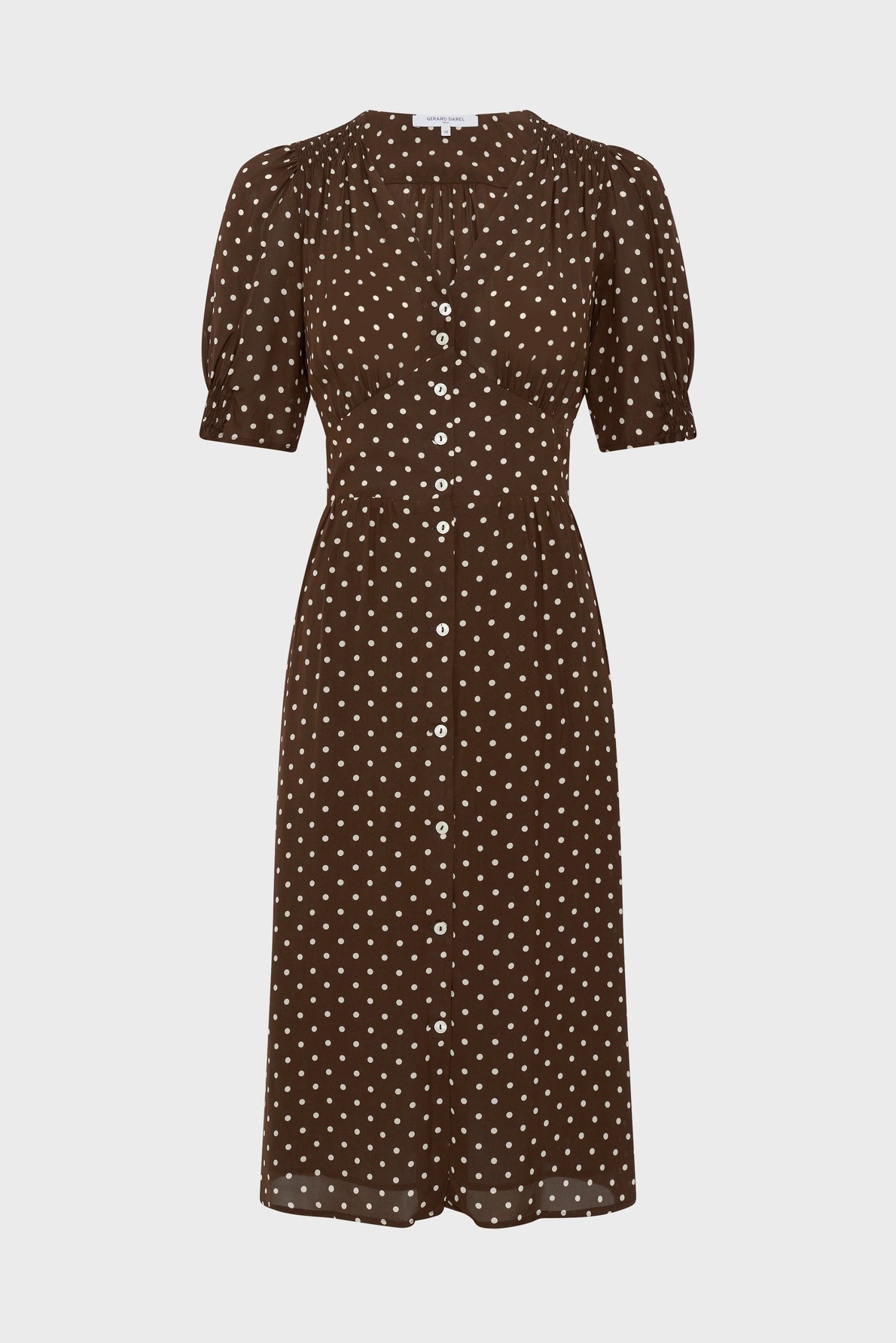Robe cintrée à pois - rohya GERARD DAREL Marron
