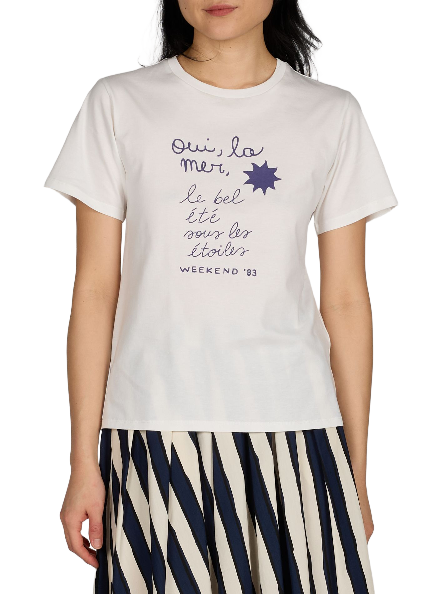 Straight printed cotton t-shirt MAX MARA WEEK END White