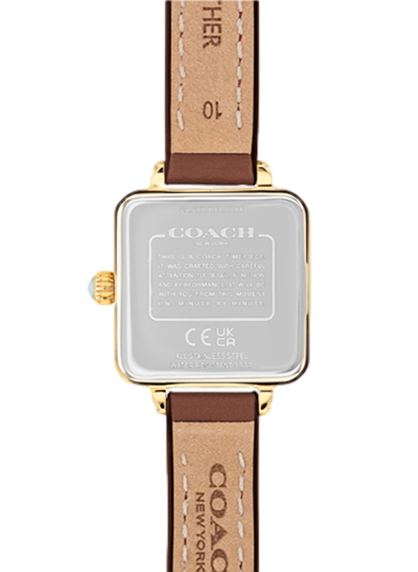 Montre quartz Cass en cuir COACH MONTRES Marron