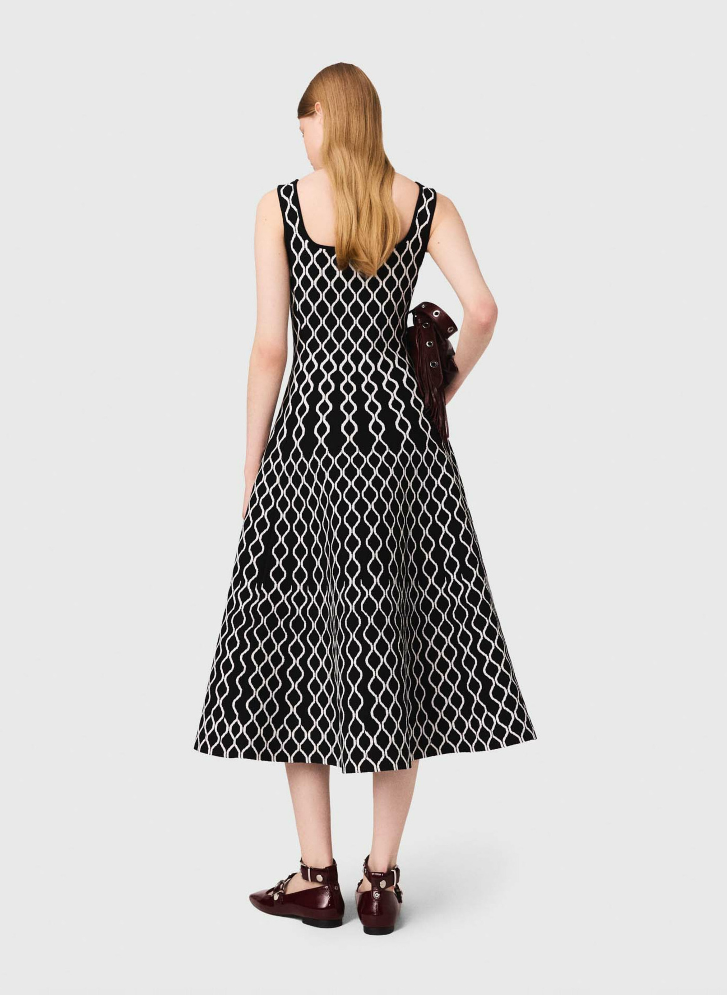 Robe courte en maille jacquard MAJE Noir