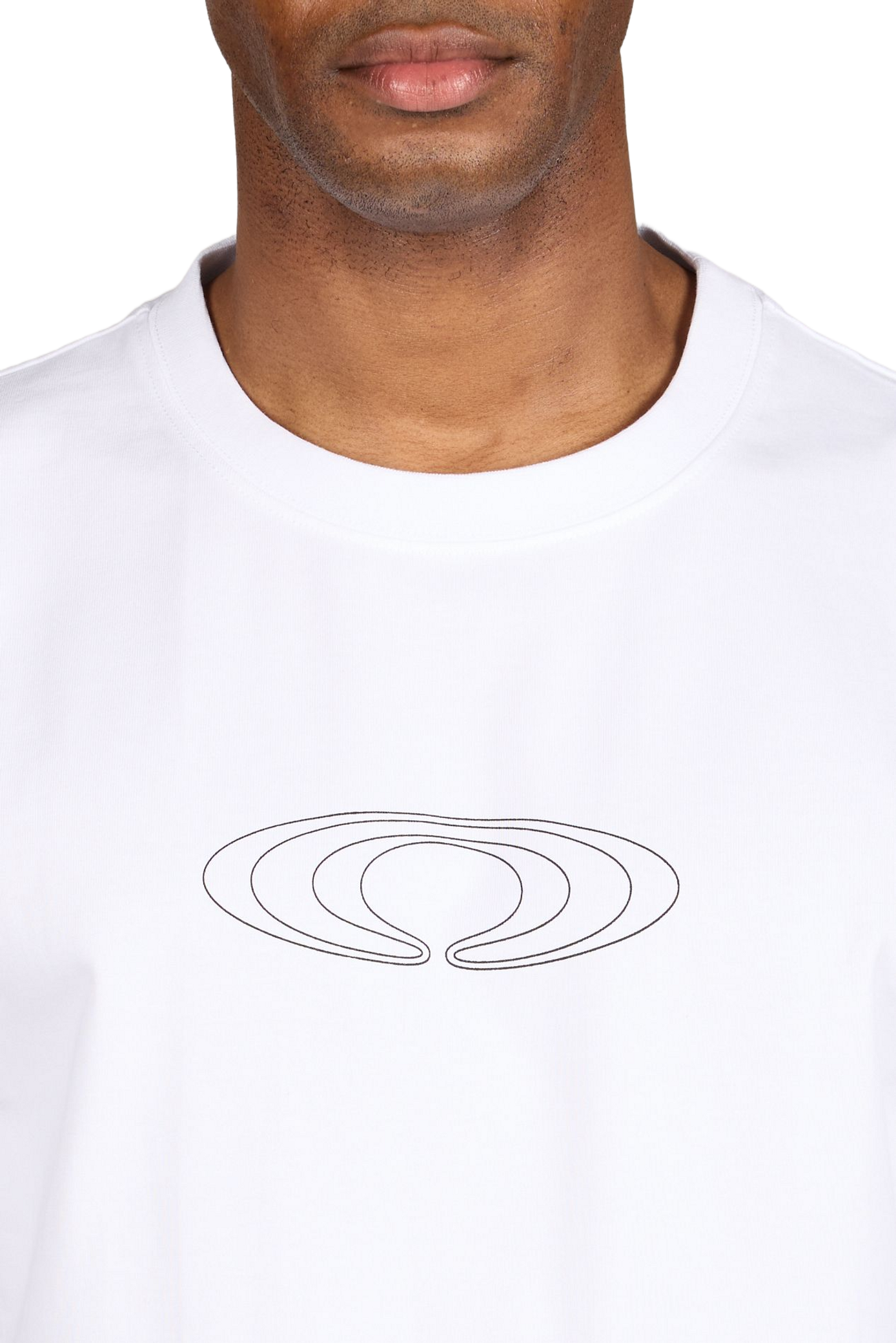 T-shirt col rond en coton RAINS Blanc