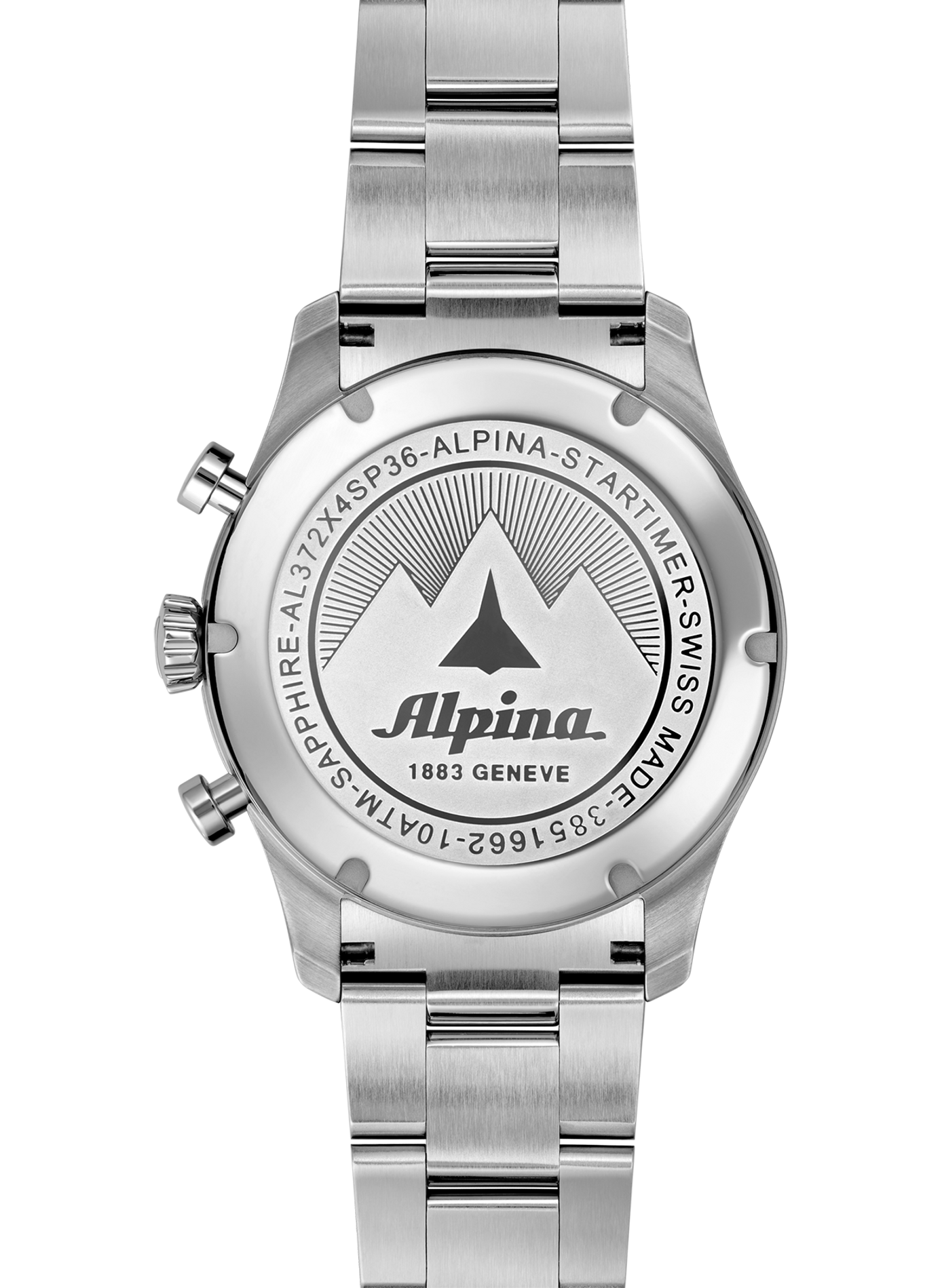 Montre quartz Pilot Quartz Chronograph en acier inoxydable ALPINA Noir