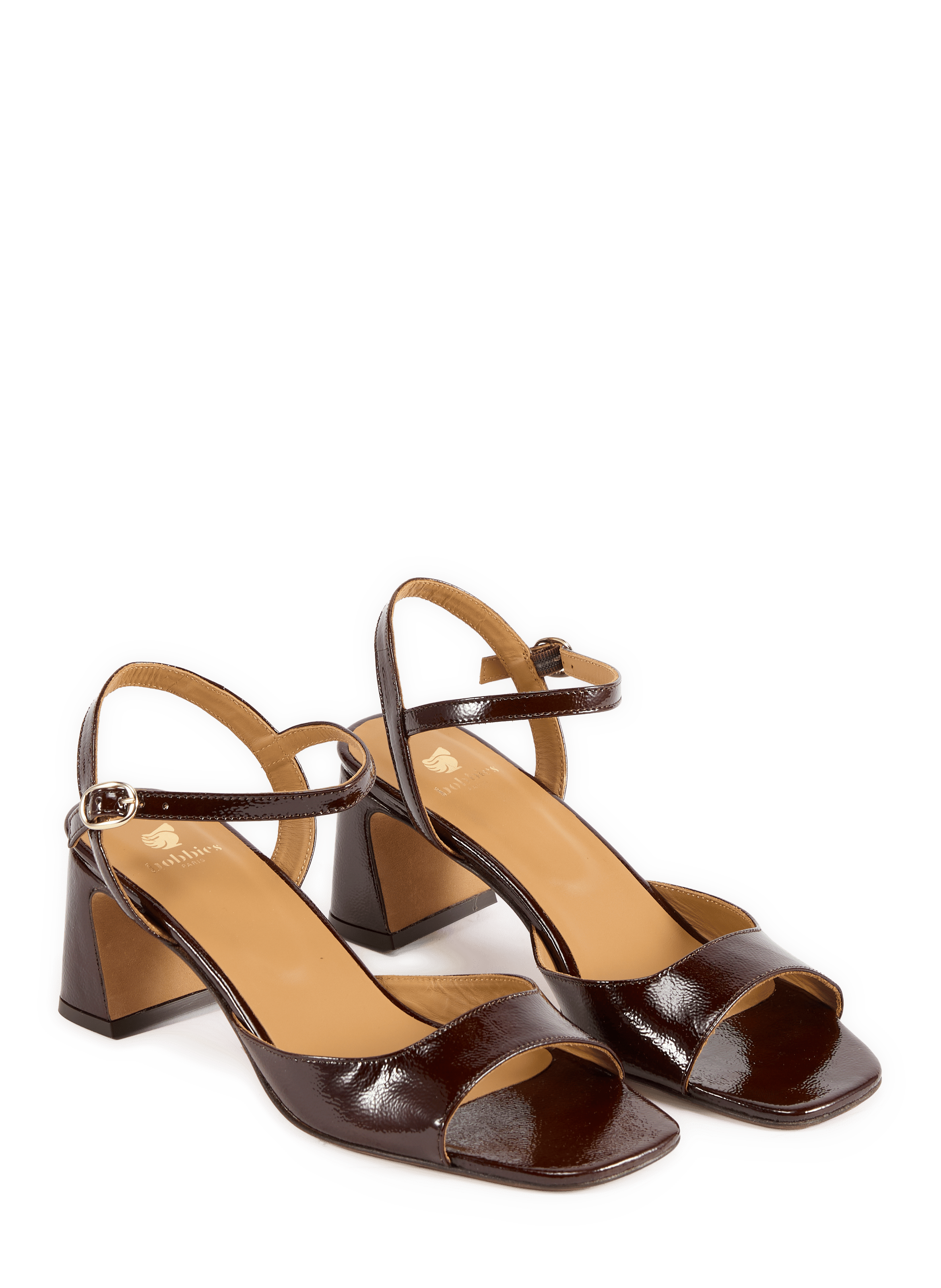 Sandales vernies à talon Vahina BOBBIES Marron