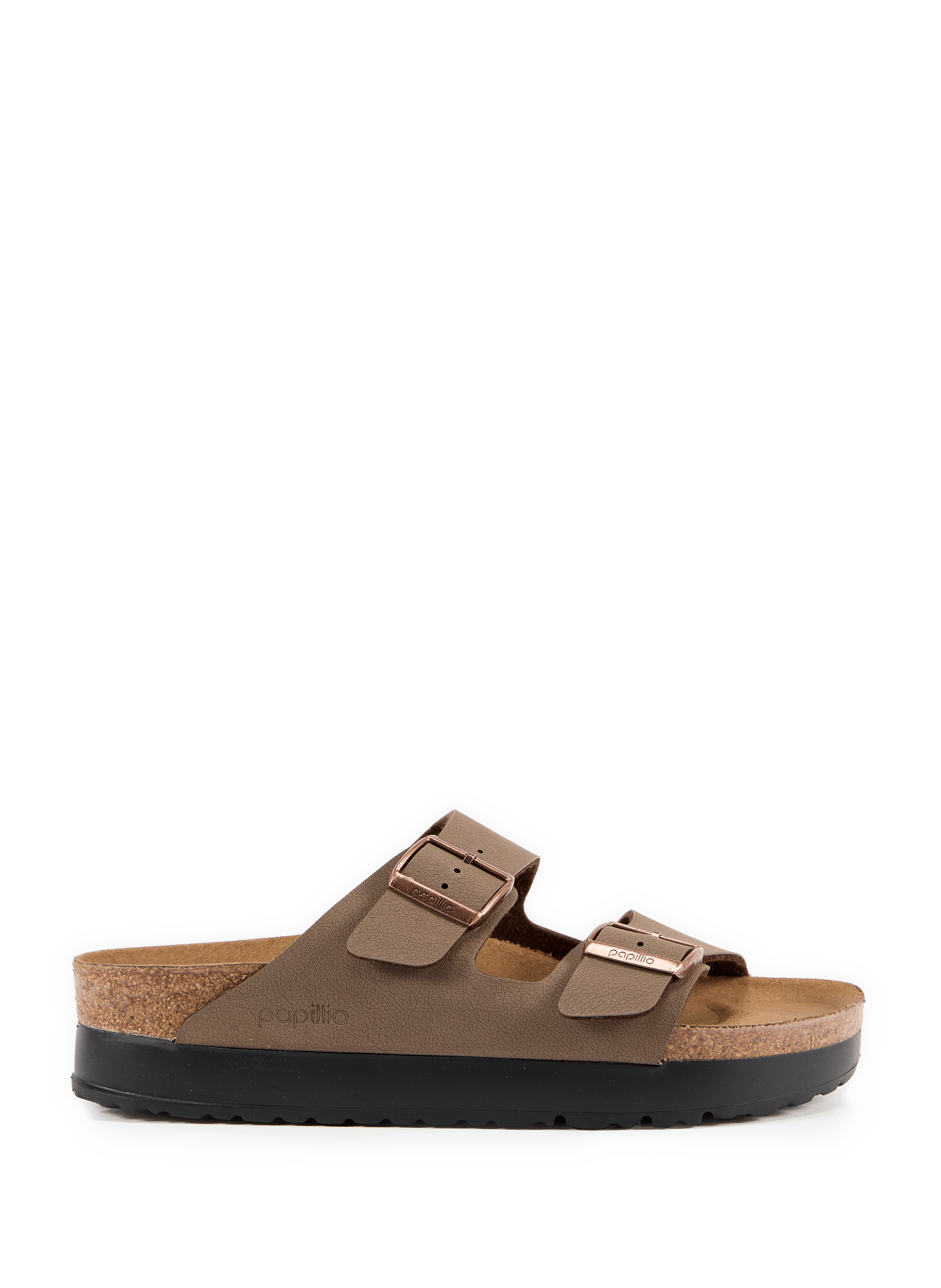 Muiltjes Arizona Flex met suède plateauzool BIRKENSTOCK Bruin