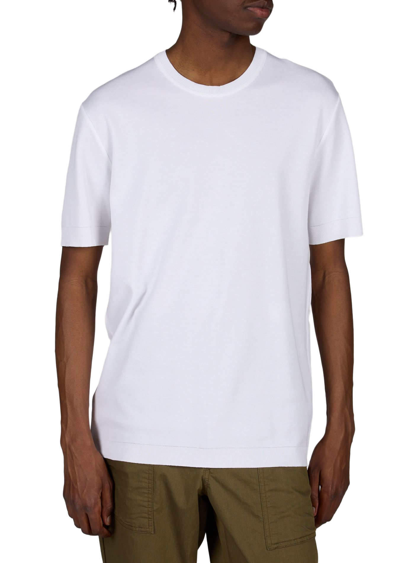 Tee-shirt droit uni en coton ETON White