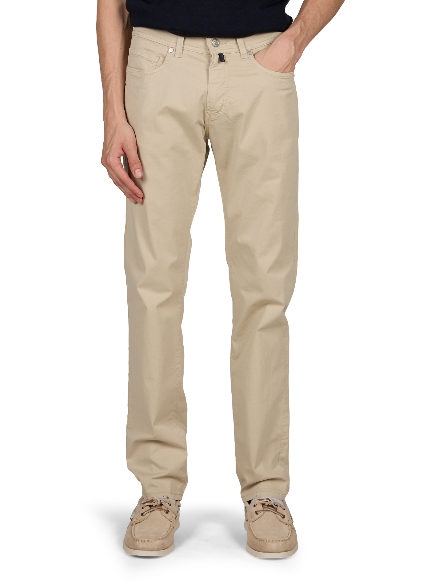 Solid color mixed cotton pants PIERRE CARDIN Beige