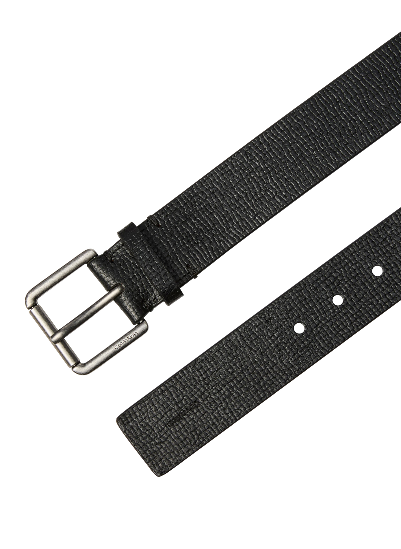 Textured Belt with Adjustable Leather Buckle CALVIN KLEIN Black