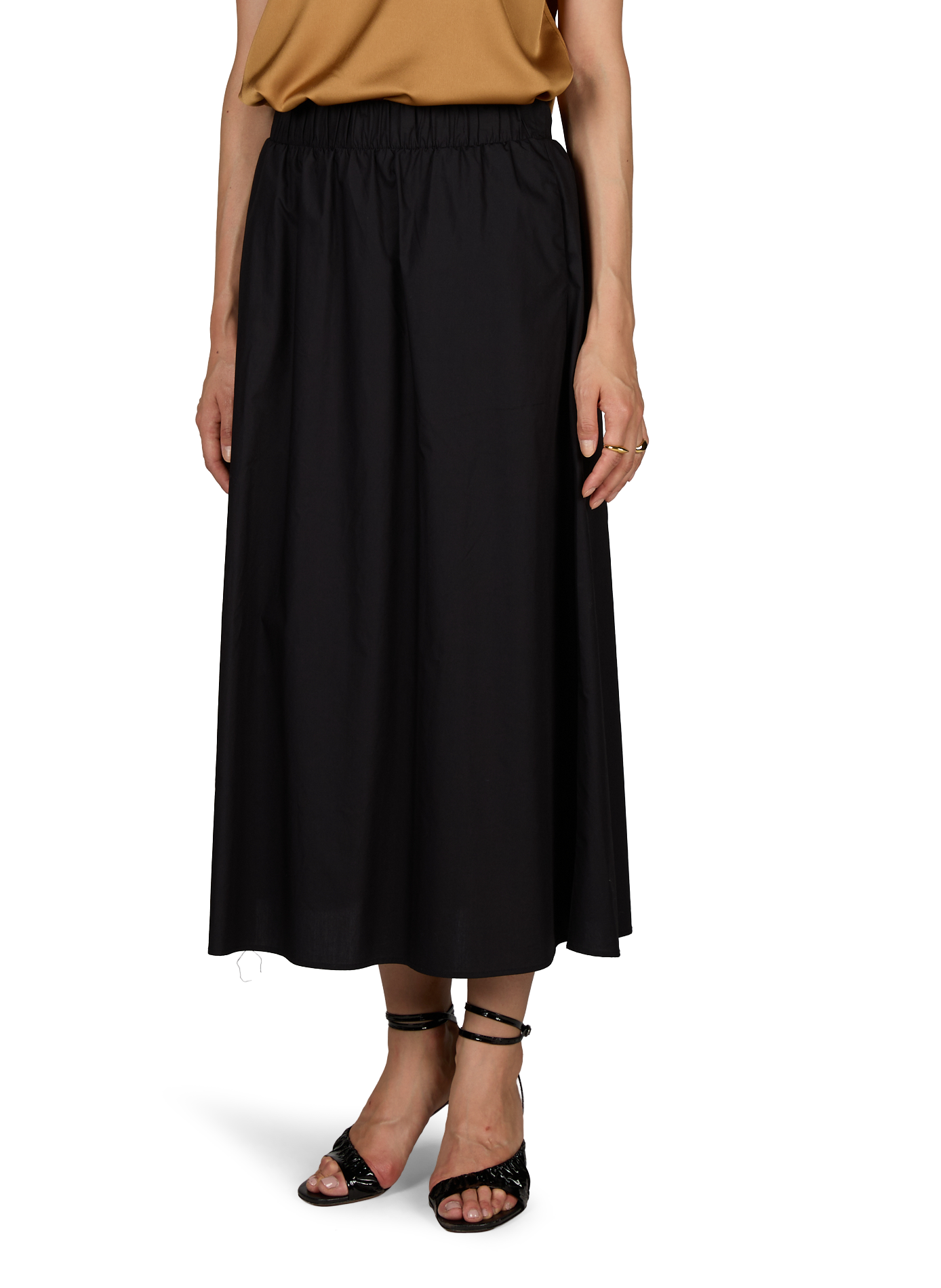 High-waisted long skirt by VISOPHIE in cotton VILA Black