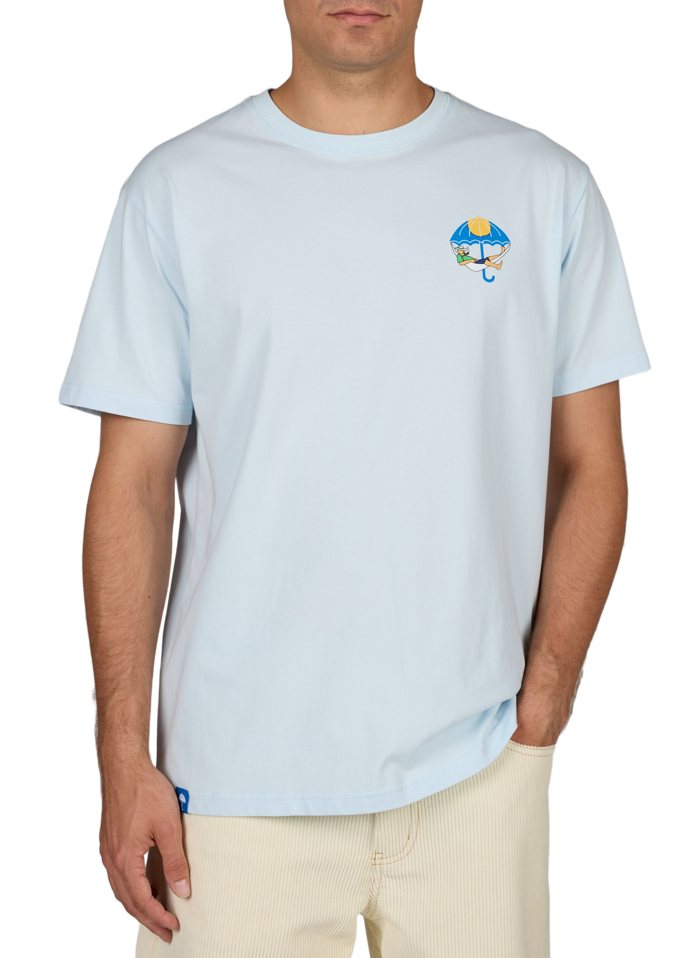 Round neck screen-printed t-shirt HELAS CAPS Blue