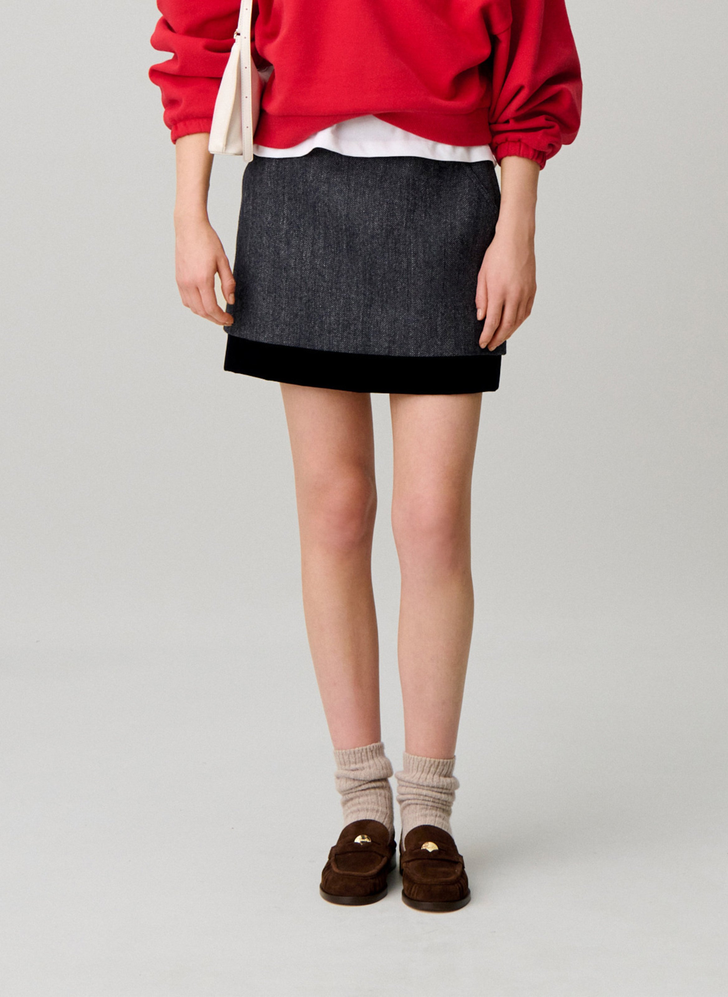 Jupe droite en laine mélangée CLAUDIE PIERLOT Multicolore