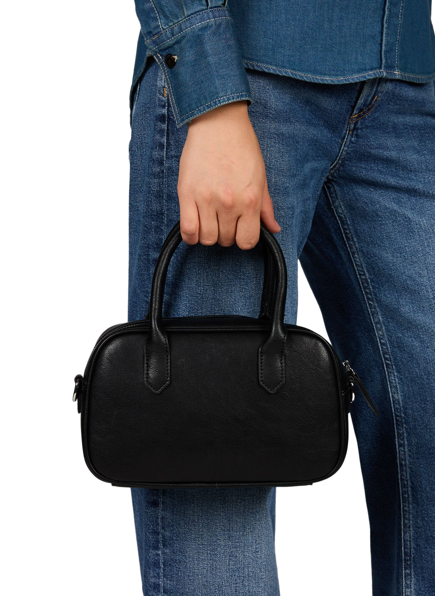 Kleines einfarbiges Handtasche AU PRINTEMPS PARIS Schwarz