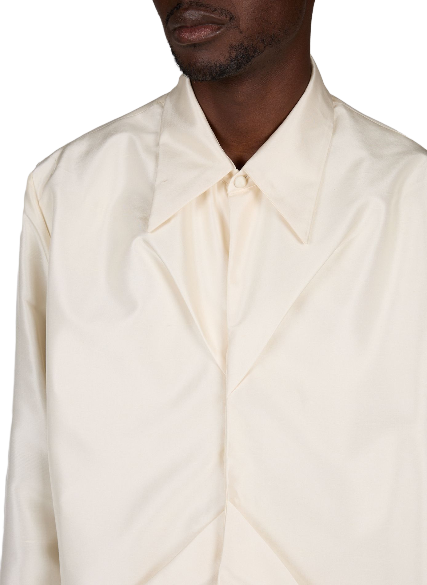Pleated silk Cruces shirt CAMPILLO Beige