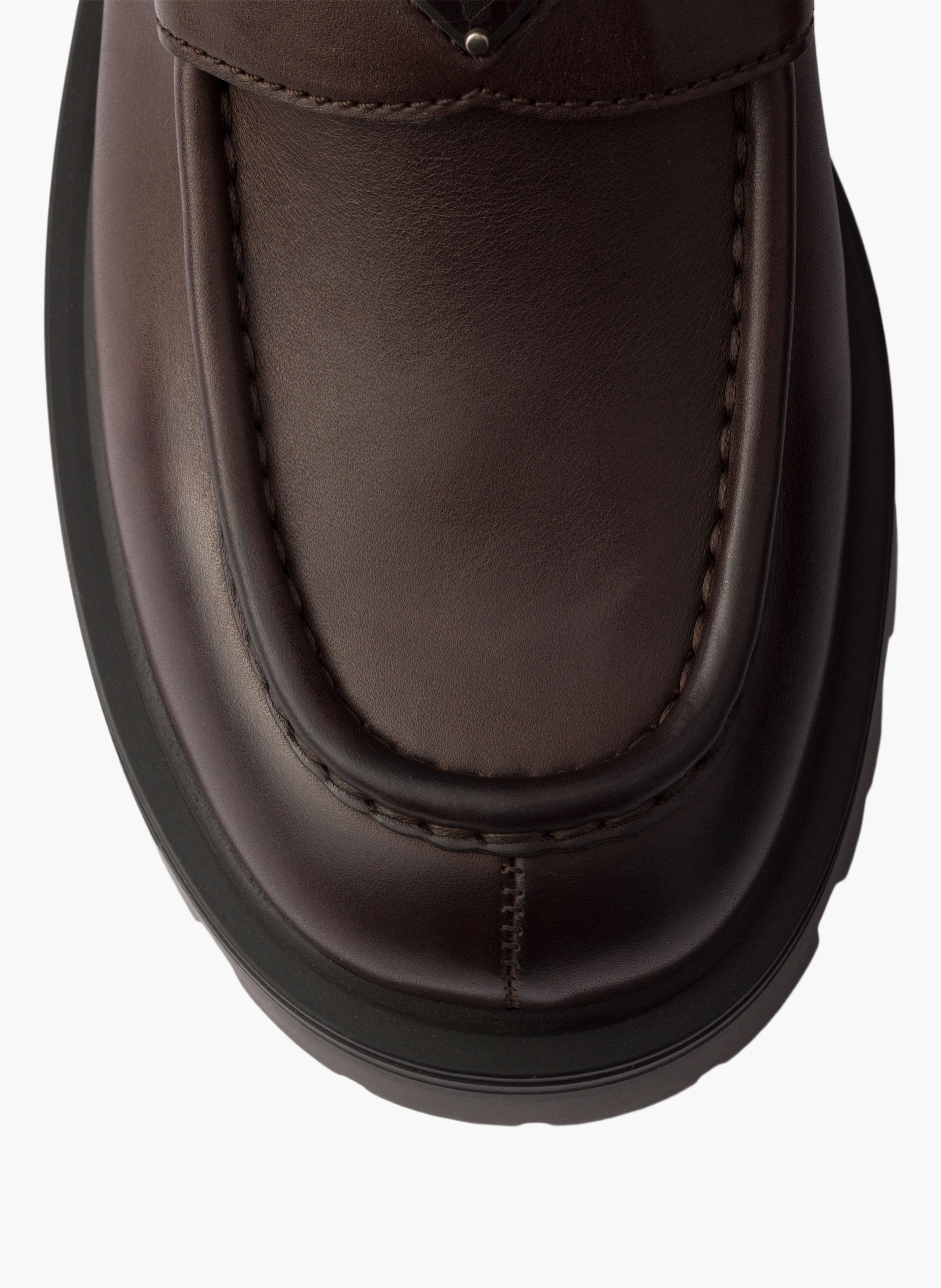 Mocassins en cuir PRADA Marron