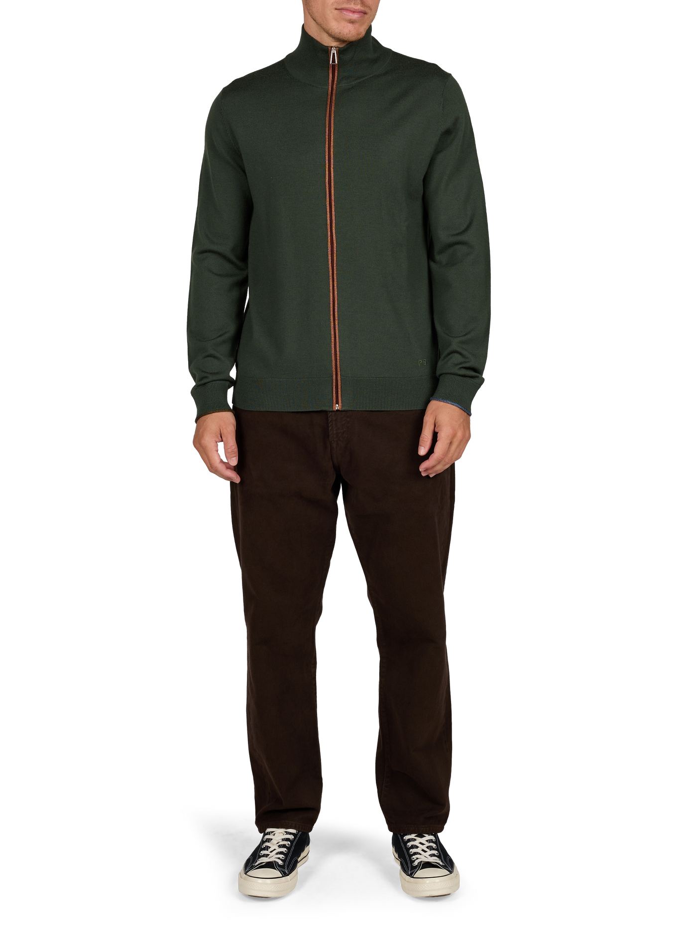 Effen wollen gilet met opstaande kraag PAUL SMITH Groen