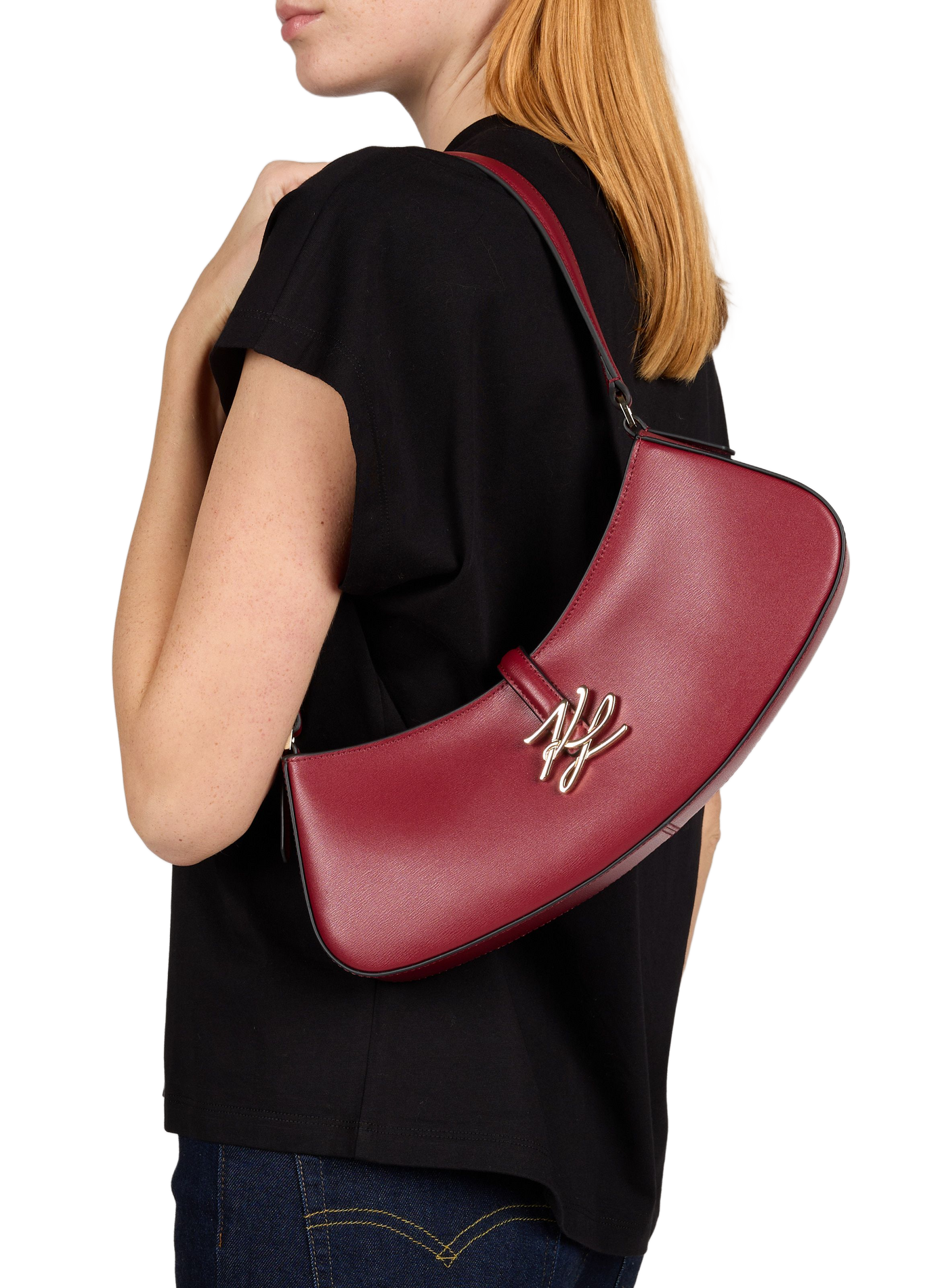 K/Autograph leather shoulder bag KARL LAGERFELD Red