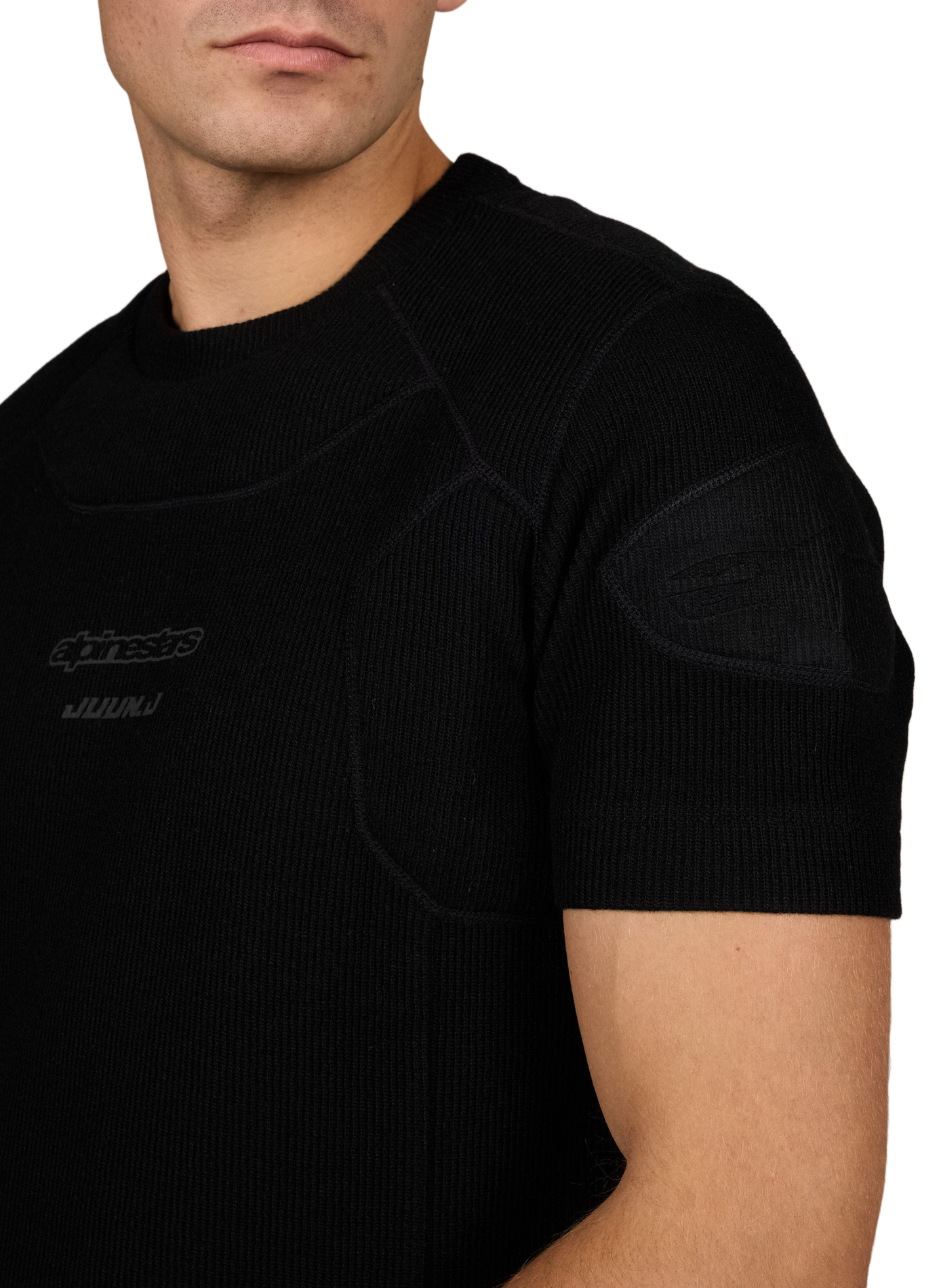 Relaxed-fit ribbed crew-neck T-shirt JUUN.J Black