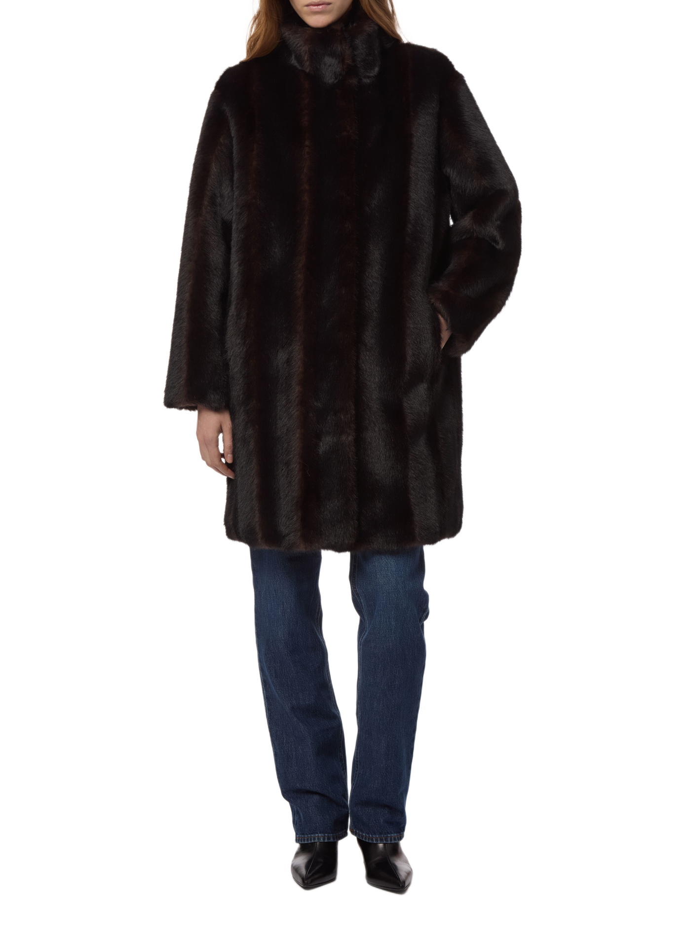 Leopard coat with high neck | Black APPARIS Women