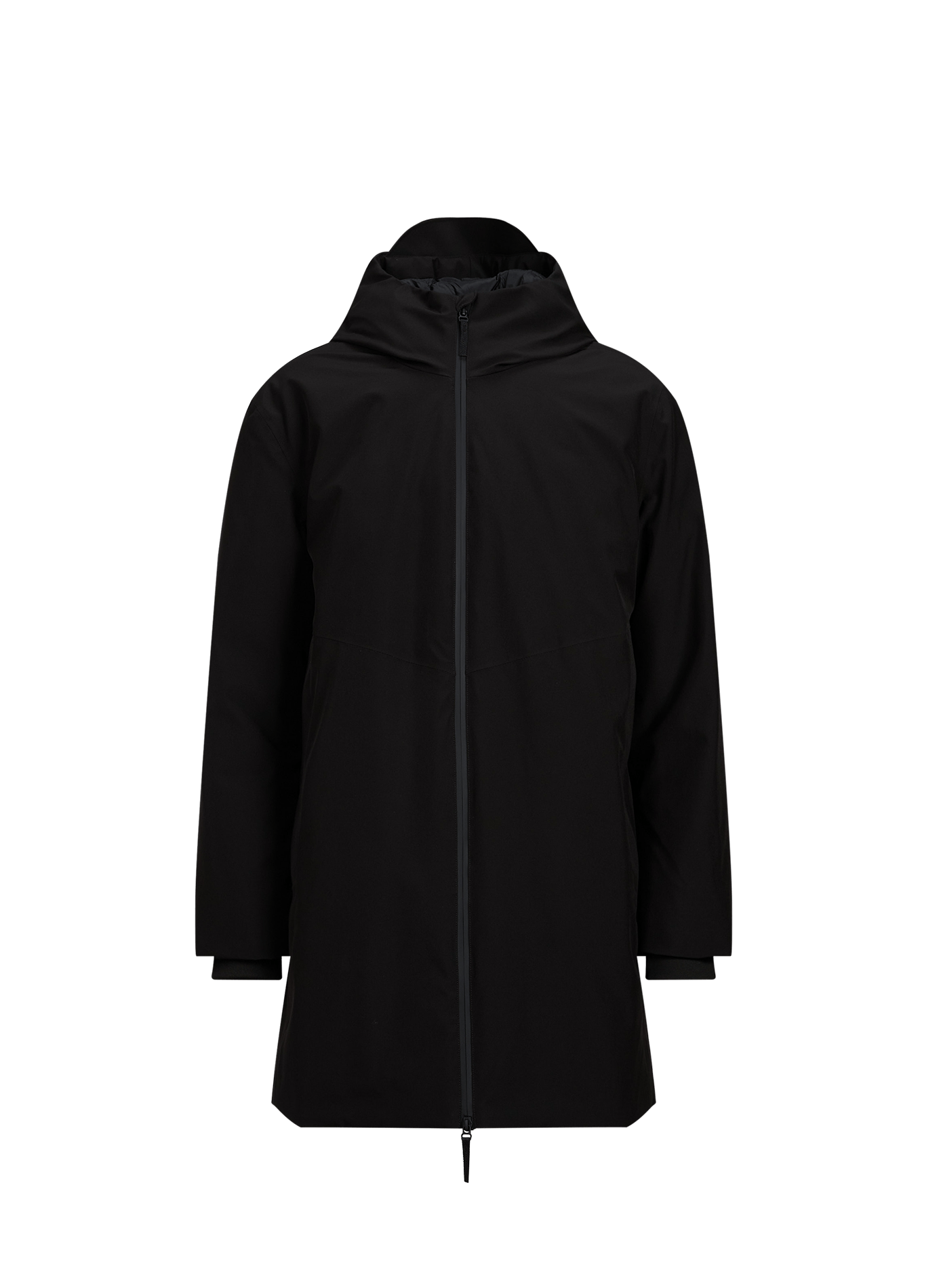 Straight hooded parka SELECTED Black