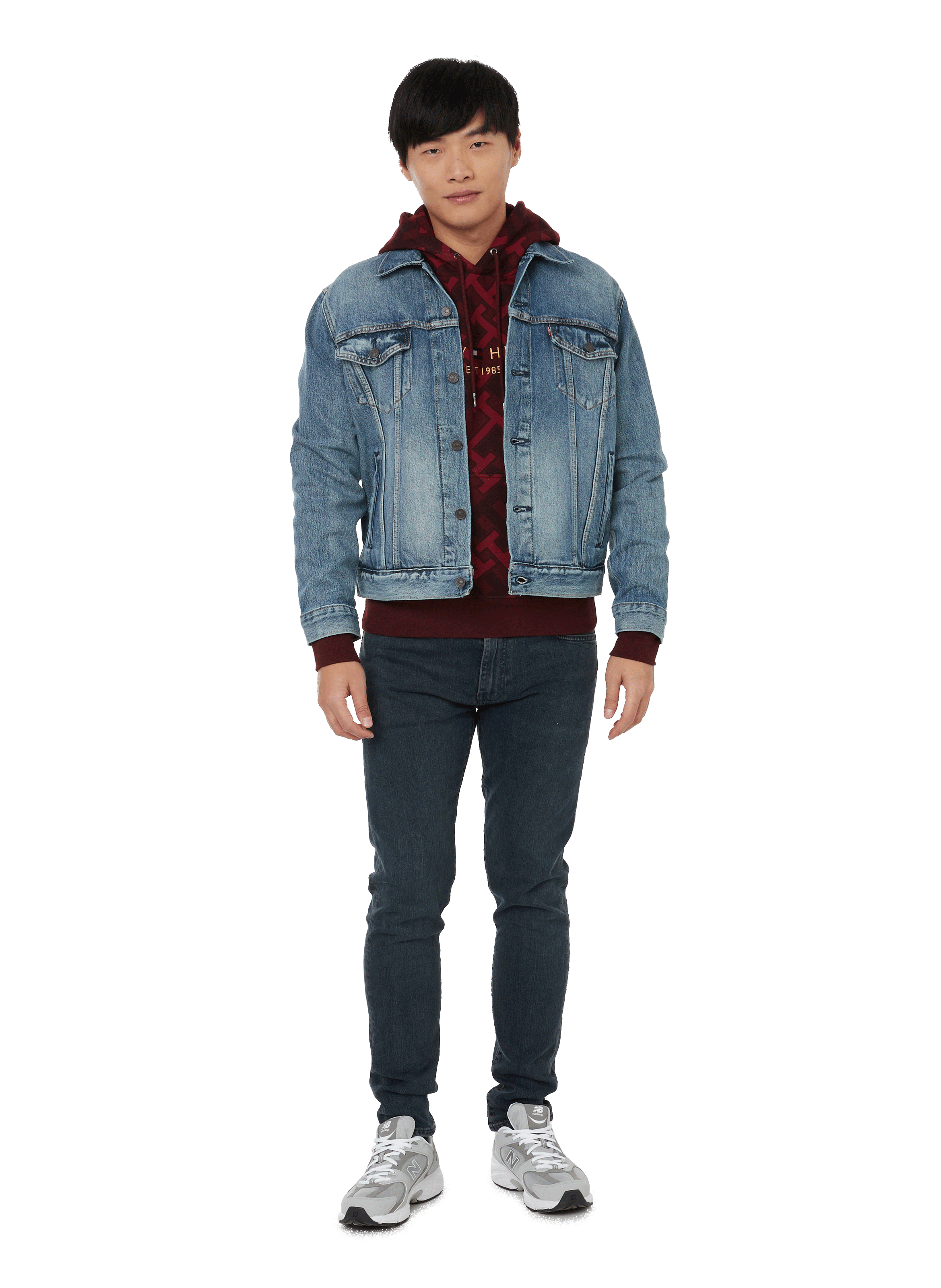 Veste en jean droite en coton LEVI'S Bleu