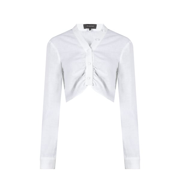 Chemise courte en lin