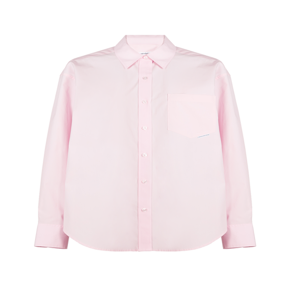 Alexander Wang Oversized Top With Classic Collar In Pink