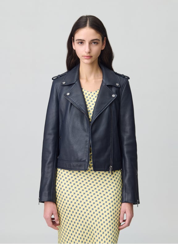 Veste en cuir Bleu by CLAUDIE PIERLOT CLAUDIE PIERLOT Veste en cuir Bleu