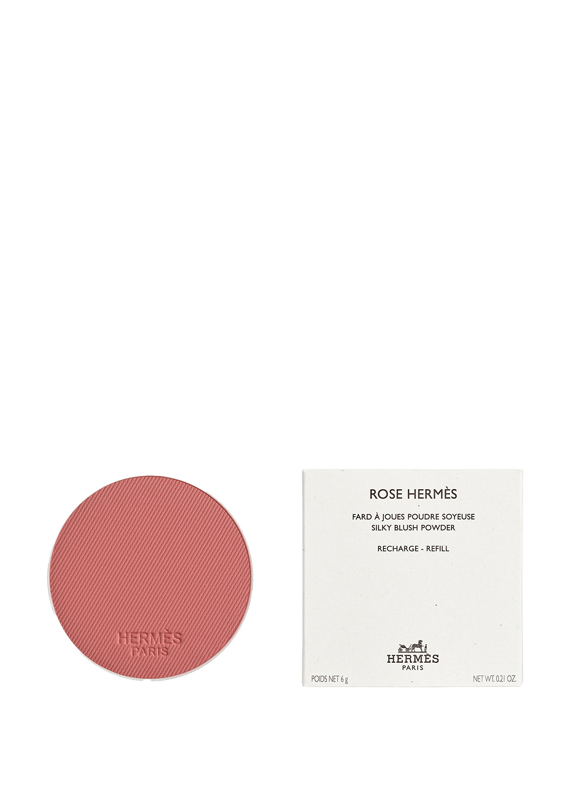 Rose Hermès Silky Blush powder refill, Rose Feu HERMÈS Rose feu