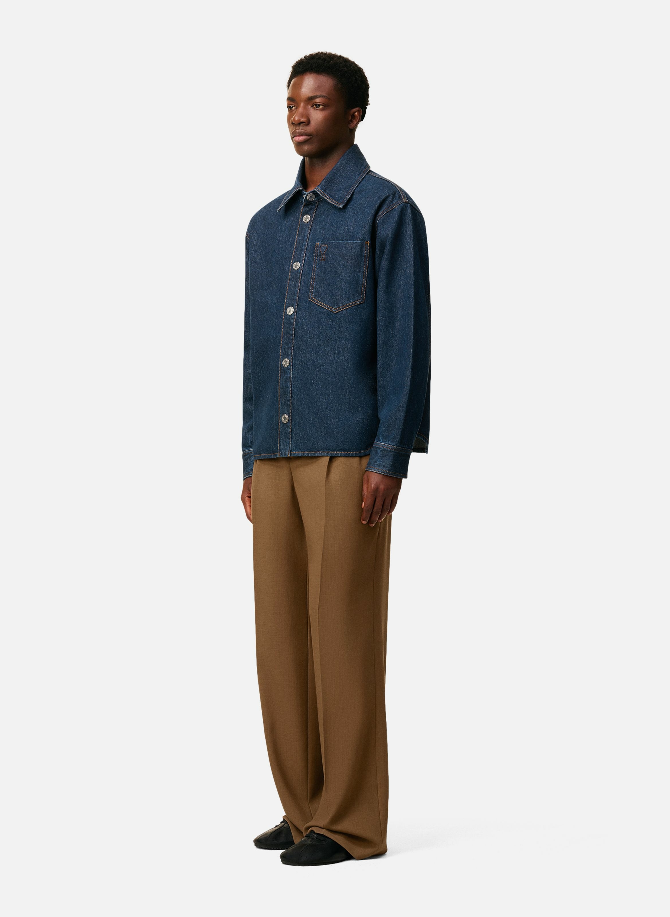 Surchemise ami de coeur en coton unisexe AMI PARIS Bleu