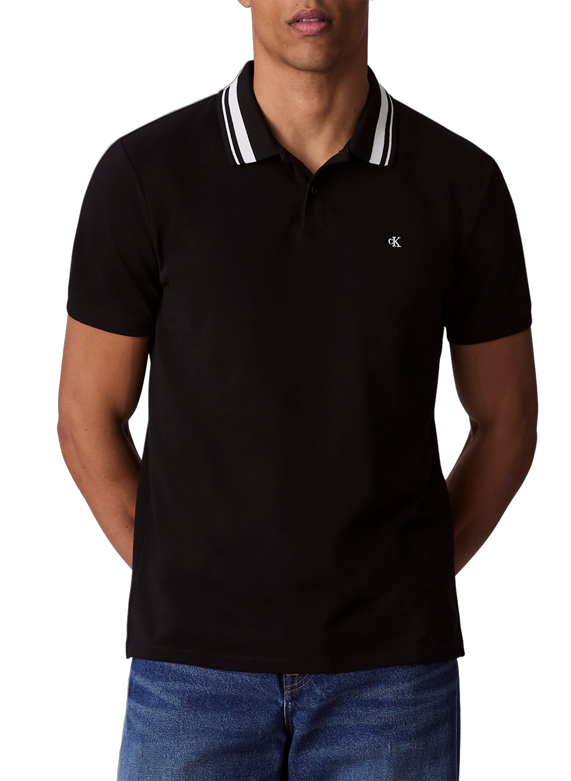 CALVIN KLEIN Polo en coton Noir