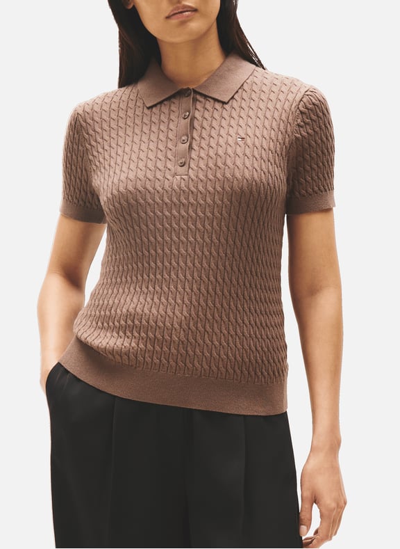 Polo torsadé en coton Marron by TOMMY HILFIGER TOMMY HILFIGER Polo torsadé en coton Marron