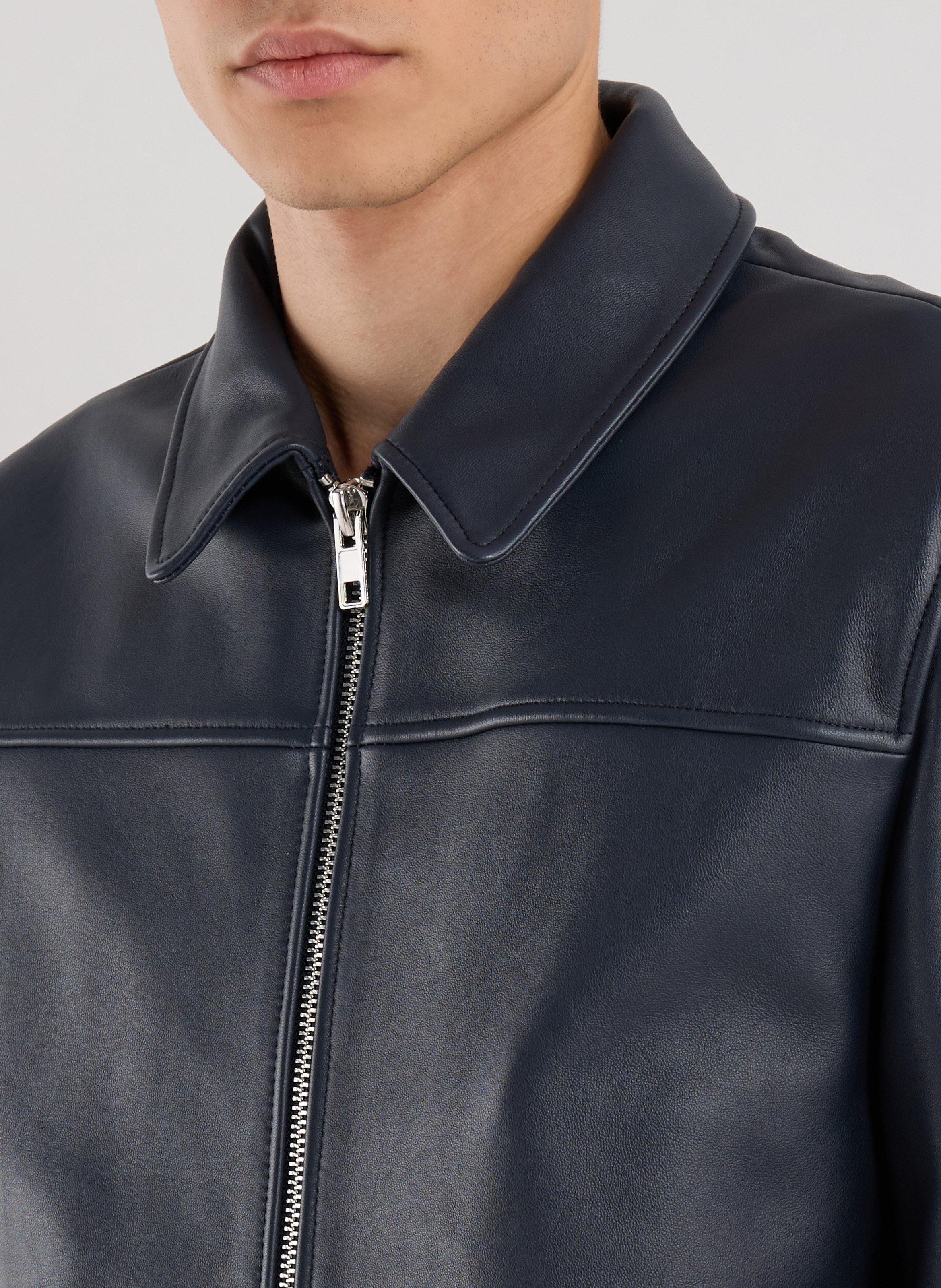 Fool leather jacket SAISON 1865 Blue