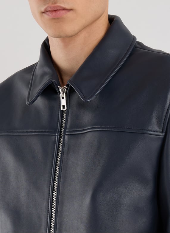 Blouson Fool en cuir d'agneau | Bleu by SAISON 1865 Blouson Fool en cuir d'agneau Bleu