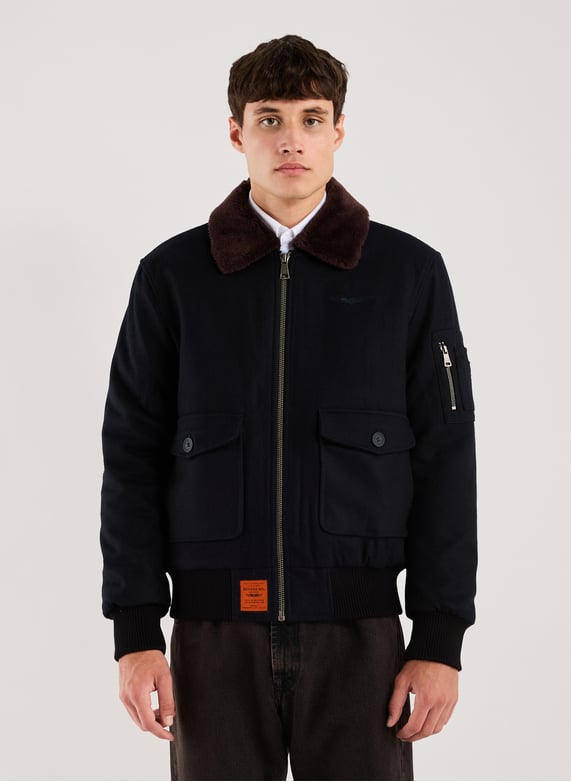 Blouson Aviateur Bombers Original Printemps Veste Ample à Col