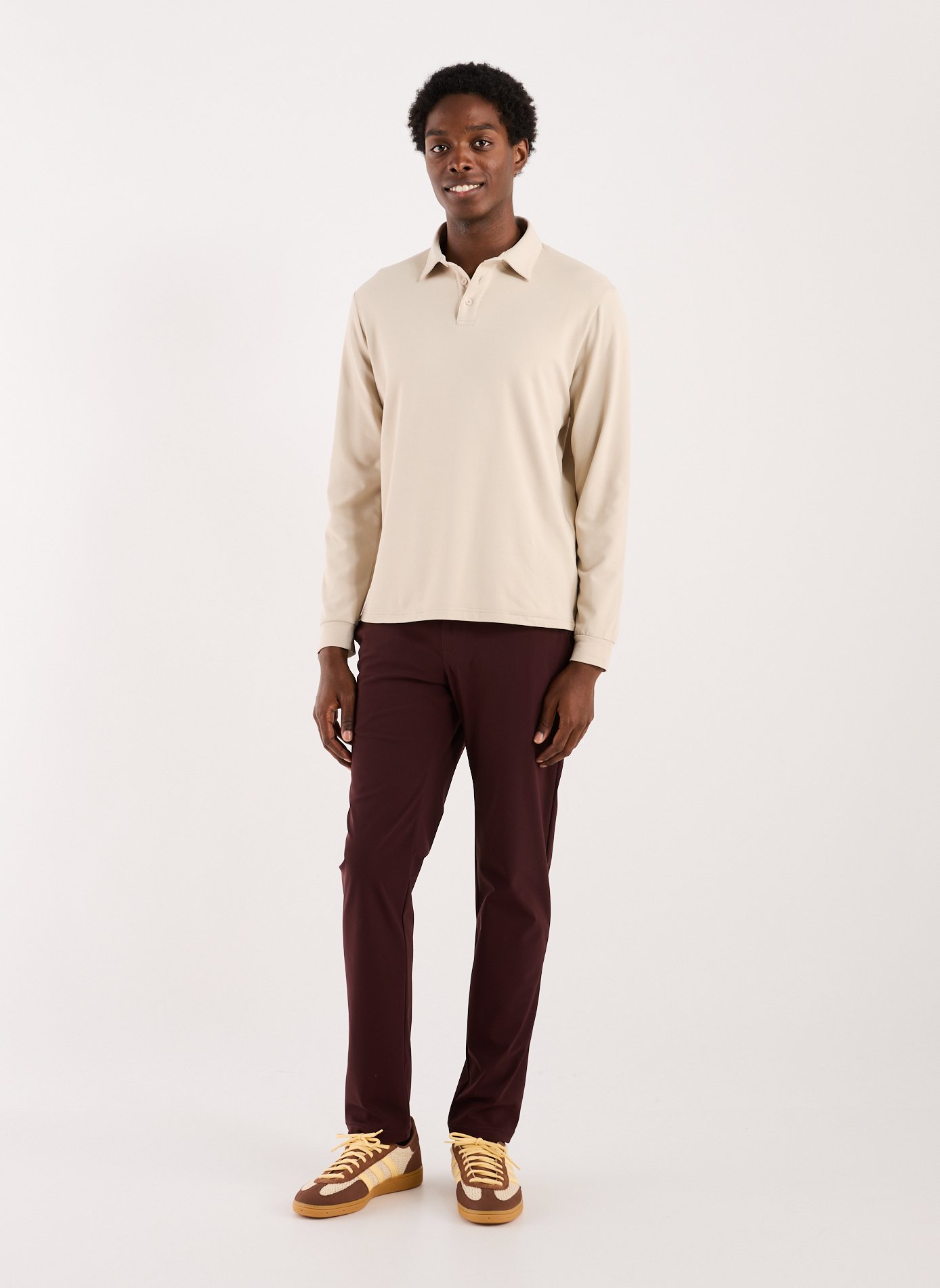 Long-sleeved polo shirt 1789 CALA Beige