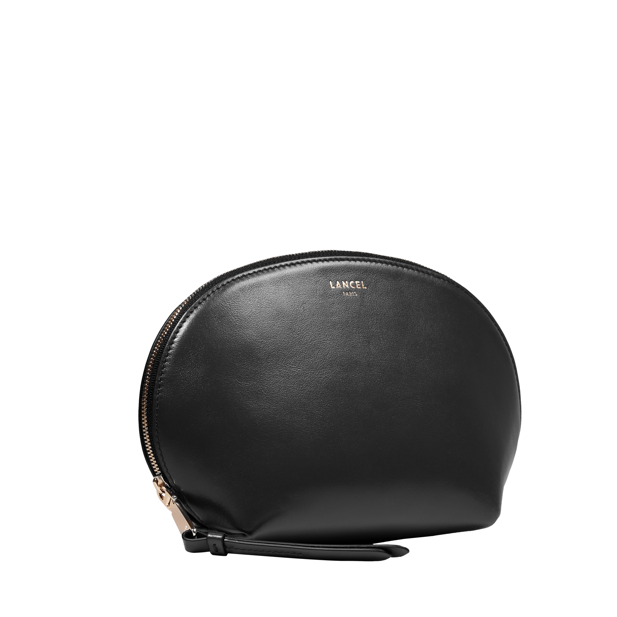 Lancel Origami leather cosmetic pouch LANCEL Black