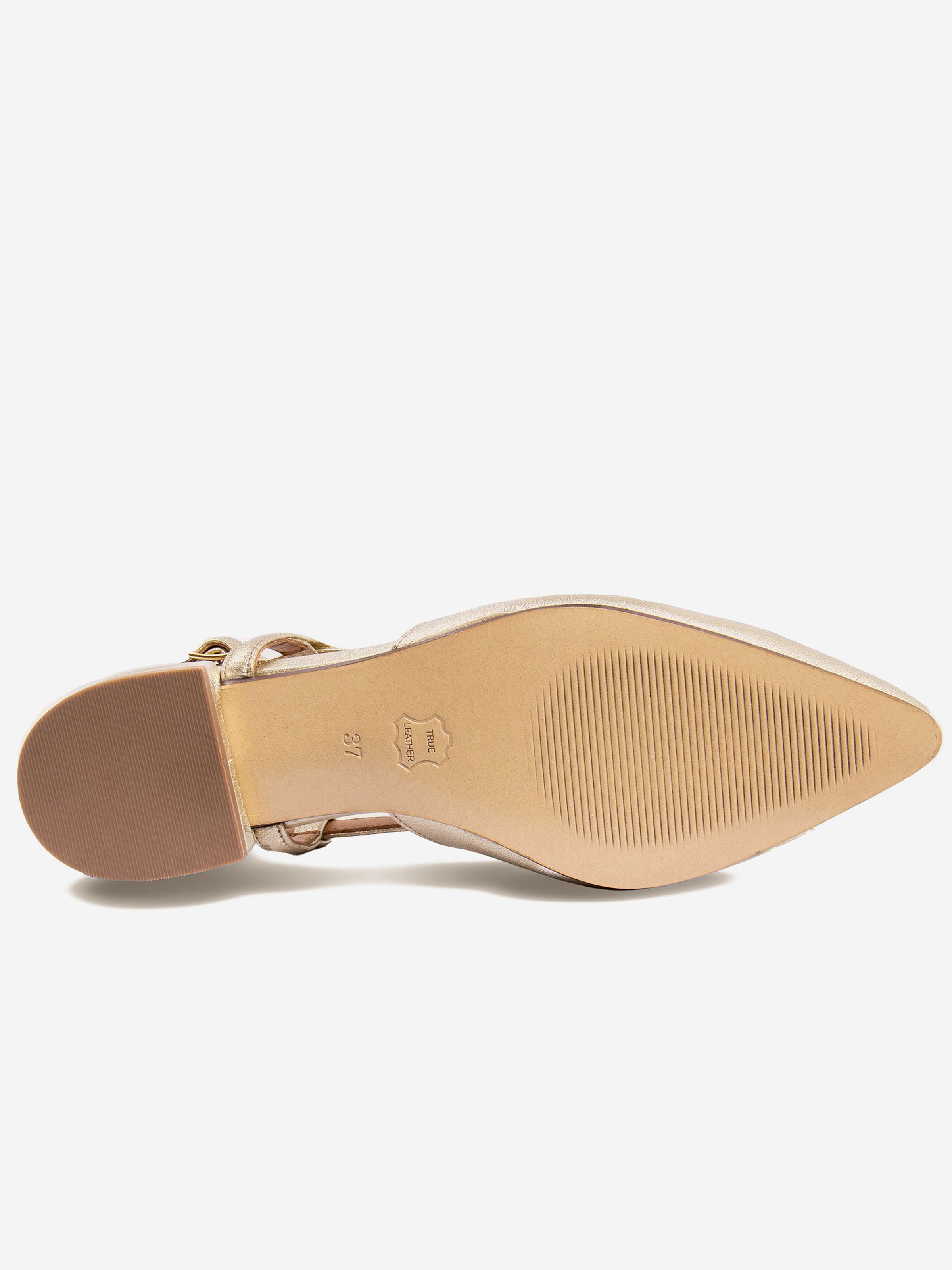 Slingback elise cuir métallisé JULES & JENN Doré