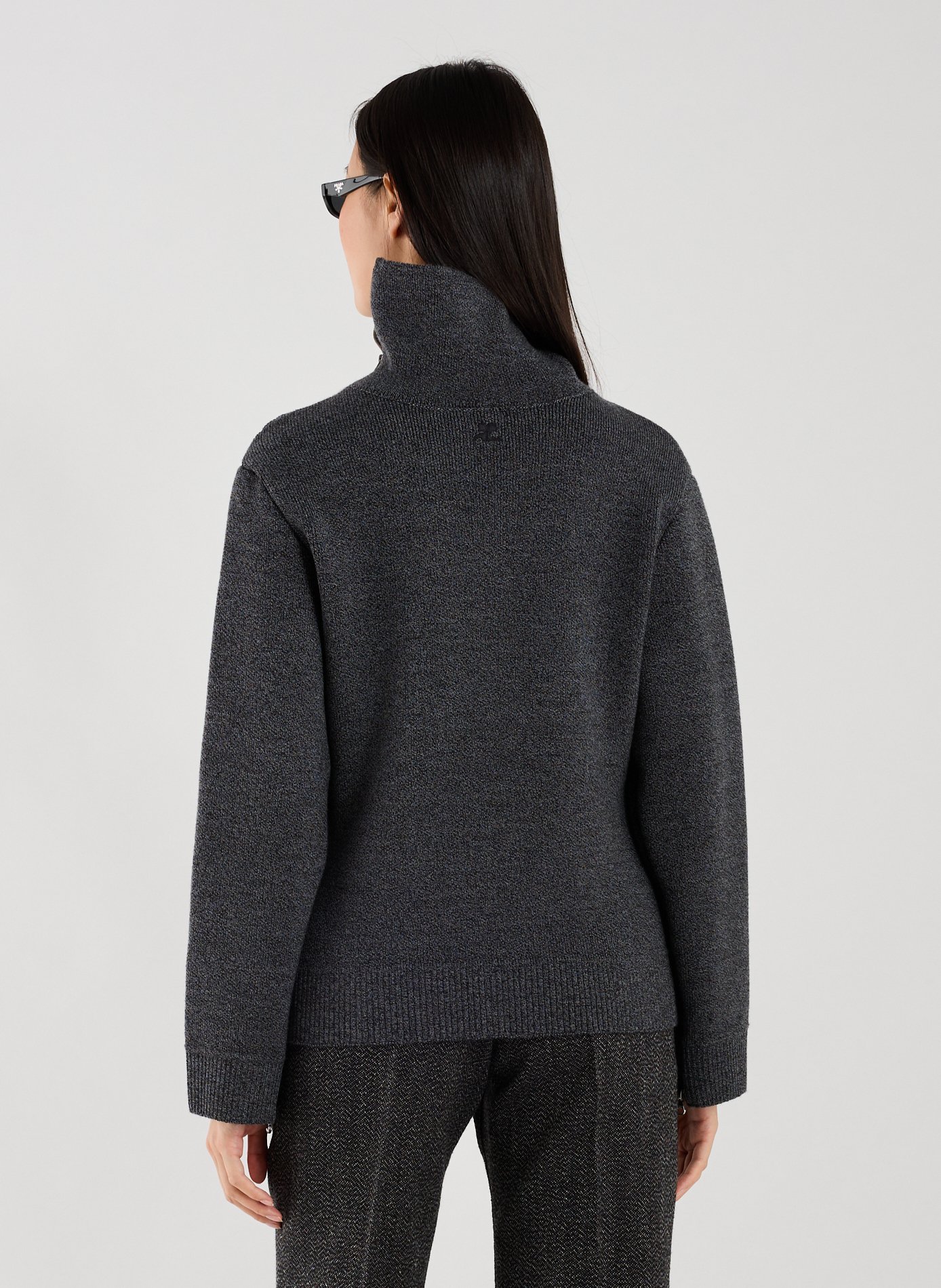 Straight wool jumper COURRÈGES Grey